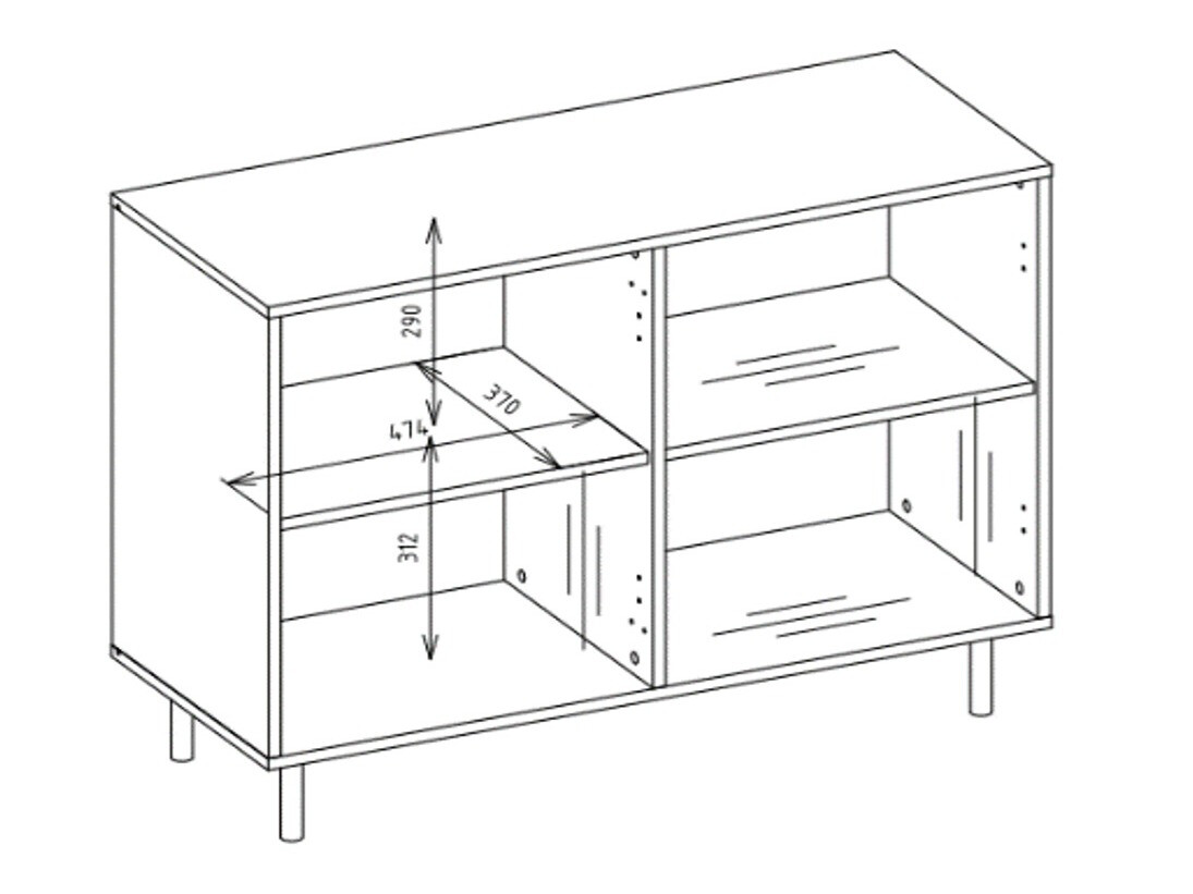Dressoir Romseru 100 (Blauw + Artisan eiken)
