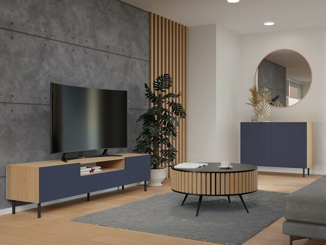 Dressoir Romseru 100 (Blauw + Artisan eiken)