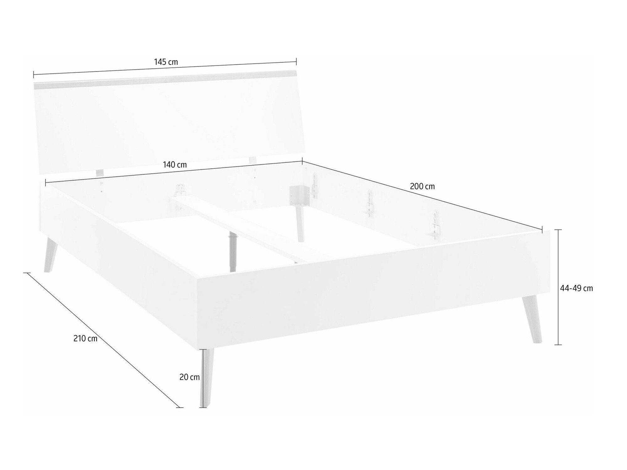 Bed Elbfiou 119 (Riviera eiken + Wit)