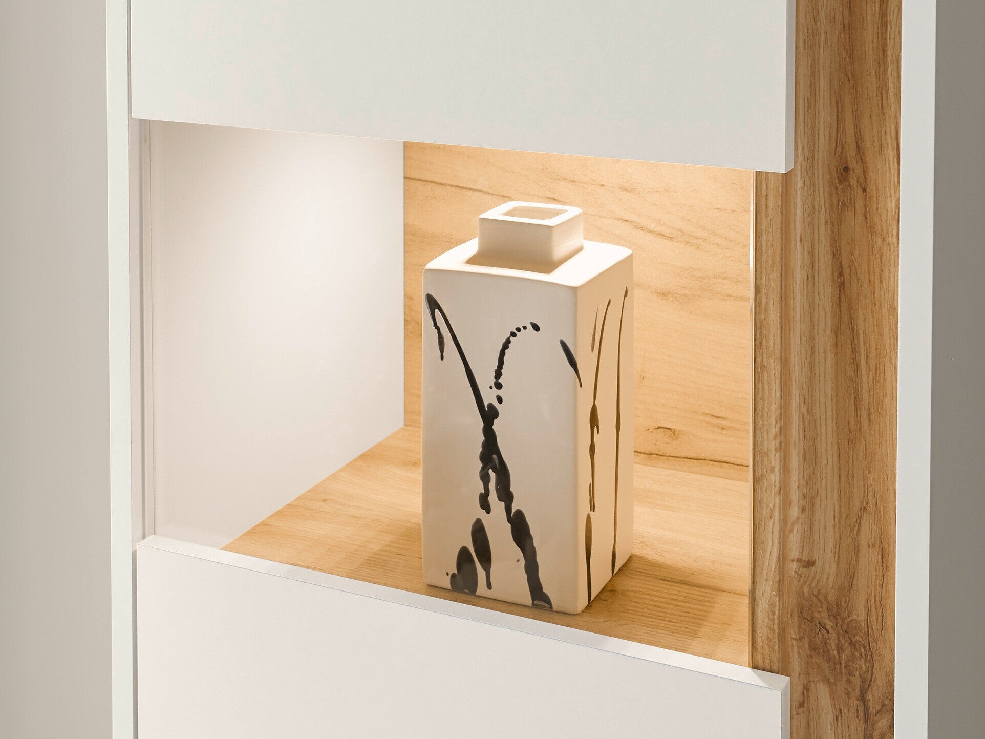 Boekenkast Elbsori 100 (Wit + Wotan eik)