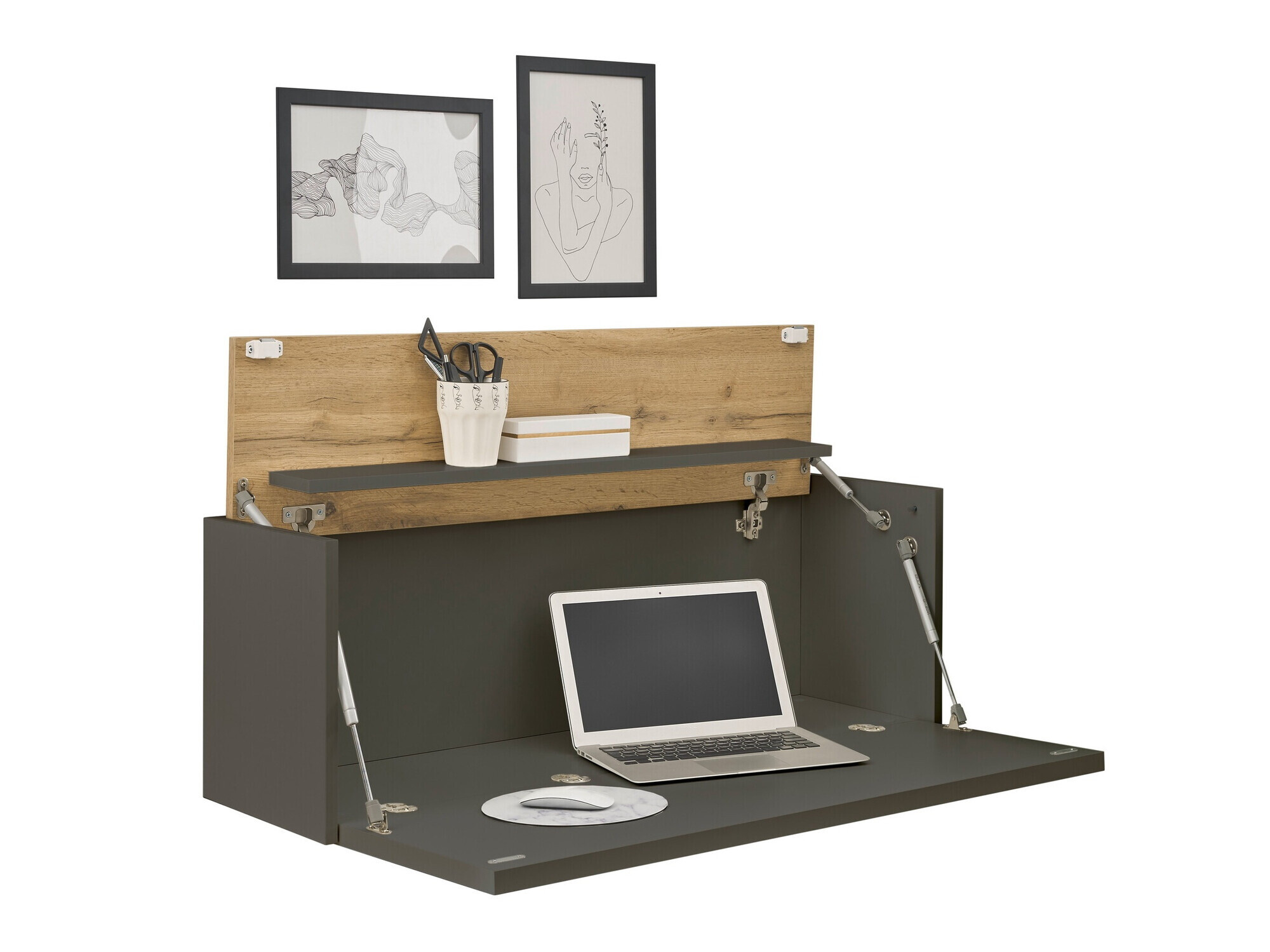 Bureau Elbsori 107 (Antraciet + Wotan eik)