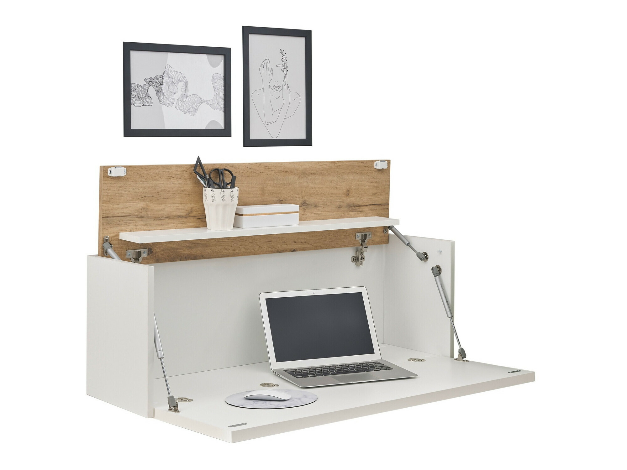 Bureau Elbsori 107 (Wit + Wotan eik)