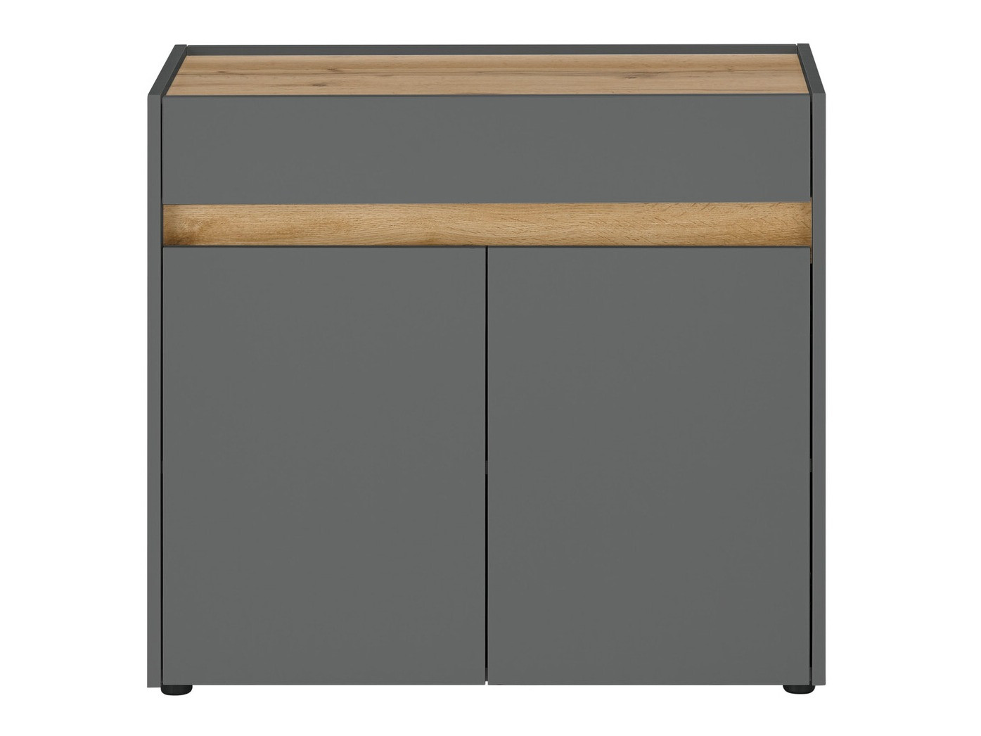 Ladekast Elbsori 110 (Antraciet + Wotan eik)