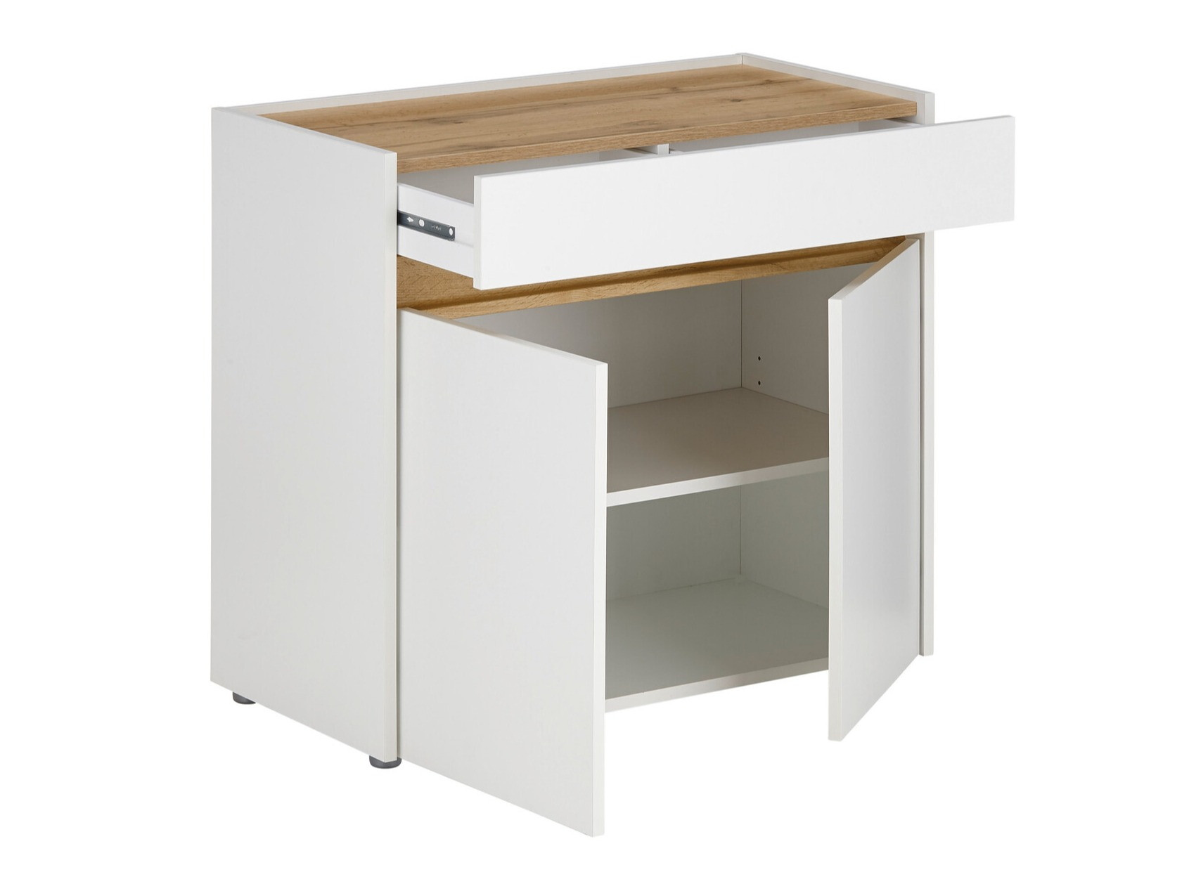 Ladekast Elbsori 110 (Wit + Wotan eik)