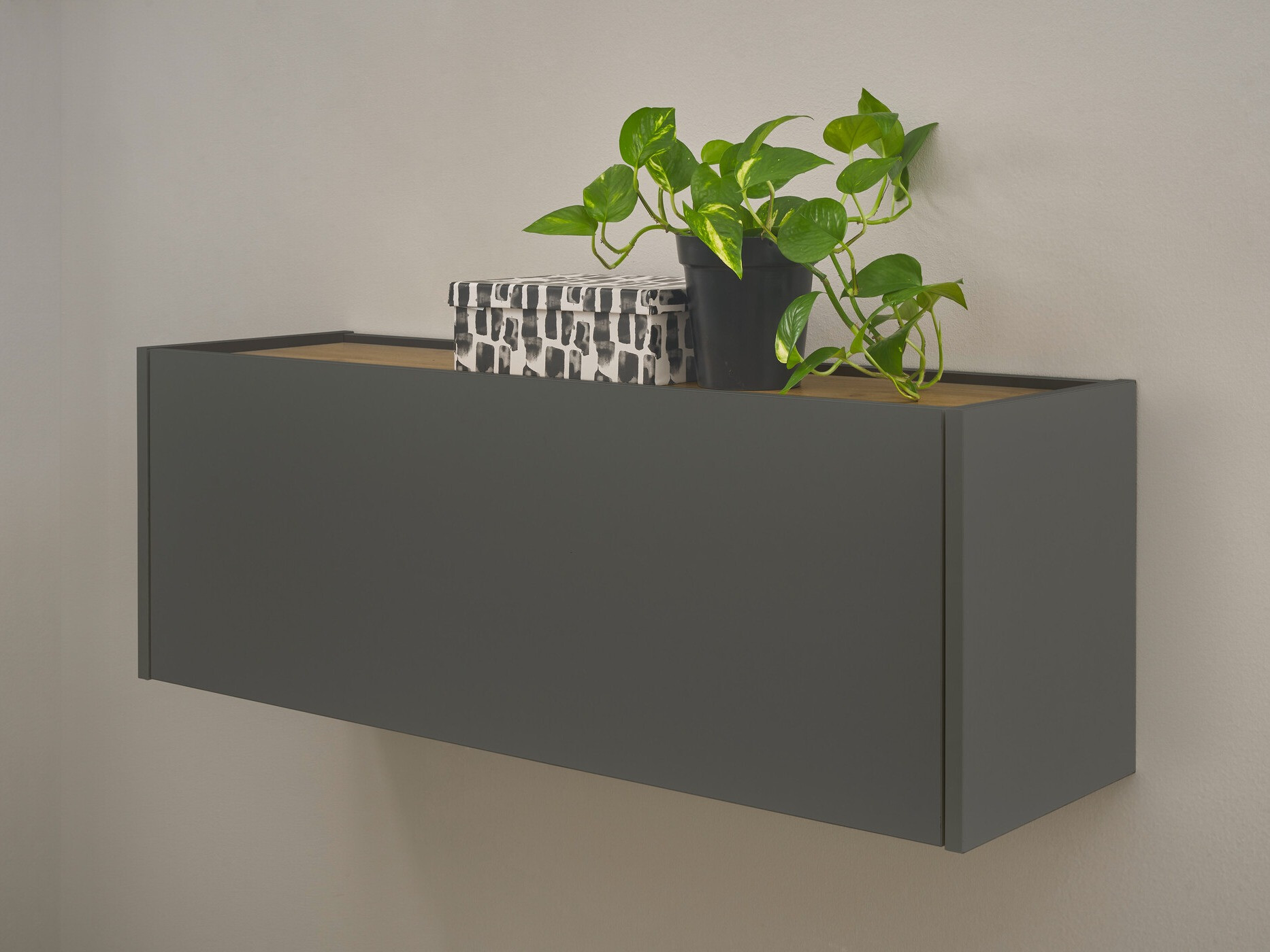 Wandkast Elbsori 109 (Antraciet + Wotan eik)