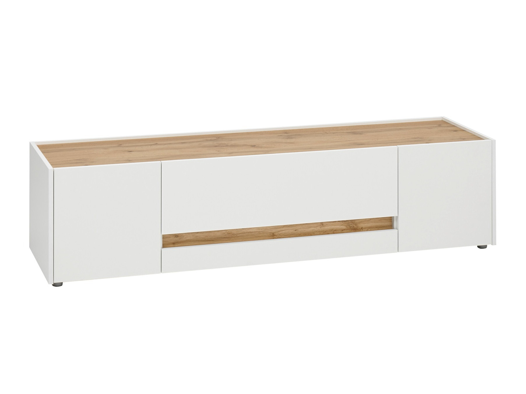 TV-meubel Elbsori 115 (Wit + Wotan eik)
