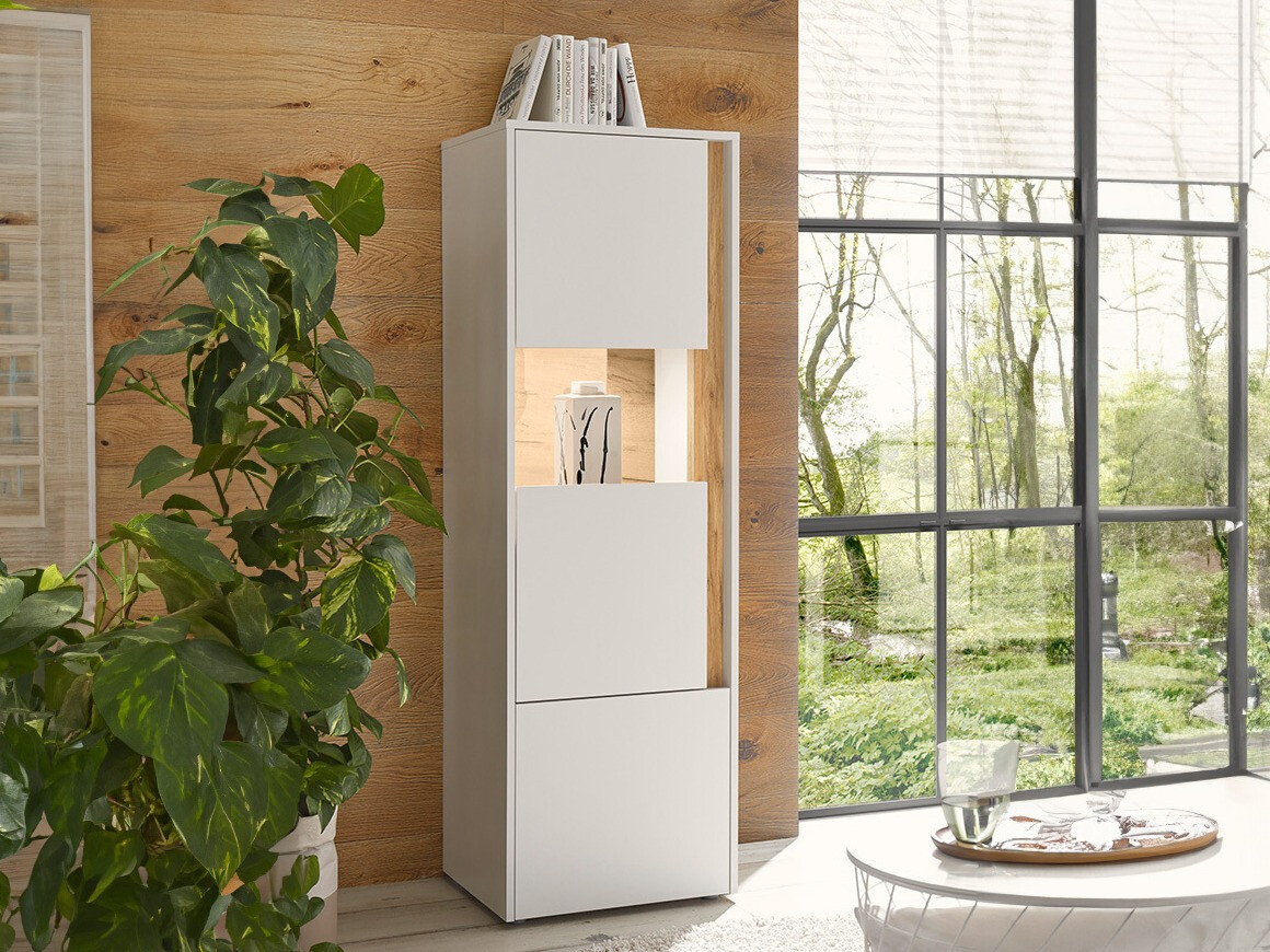 Boekenkast Elbsori 102 (Wit + Wotan eik)