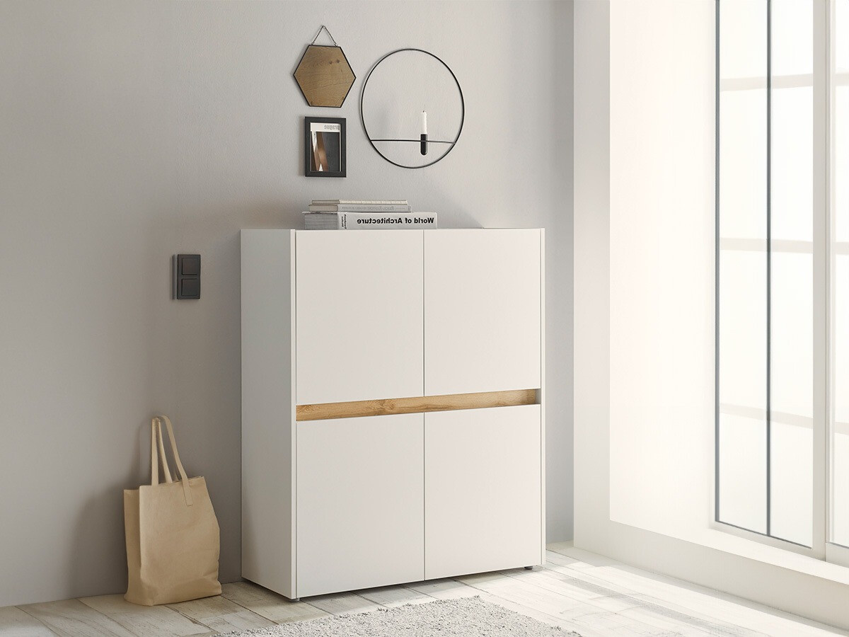 Dressoir Elbsori 111 (Wit + Wotan eik)