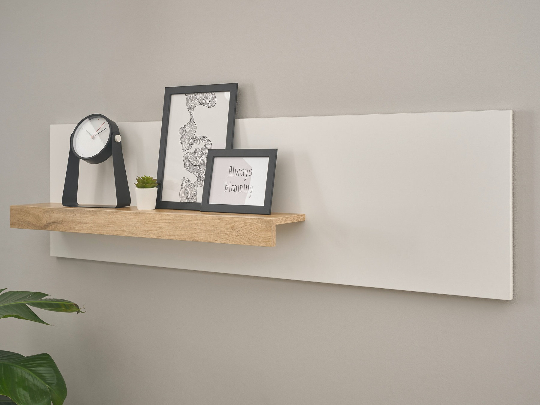 Wandplank Elbsori 125 (Wit + Wotan eik)