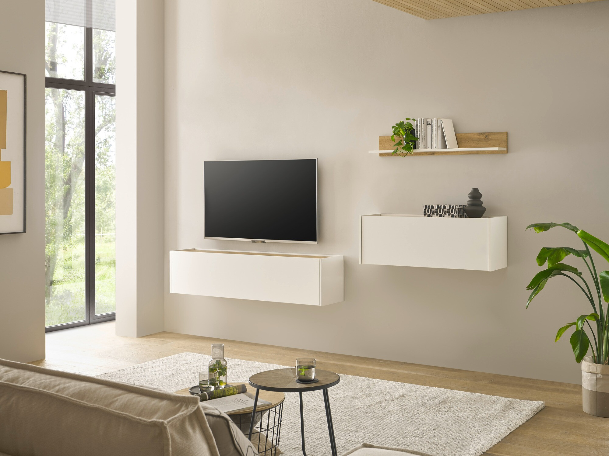 Wandplank Elbsori 126 (Wotan eik + Wit)