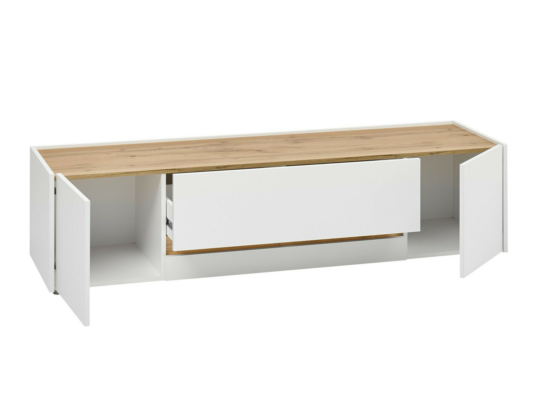 Woonkamerset Elbsori 130 (Wit + Wotan eik)