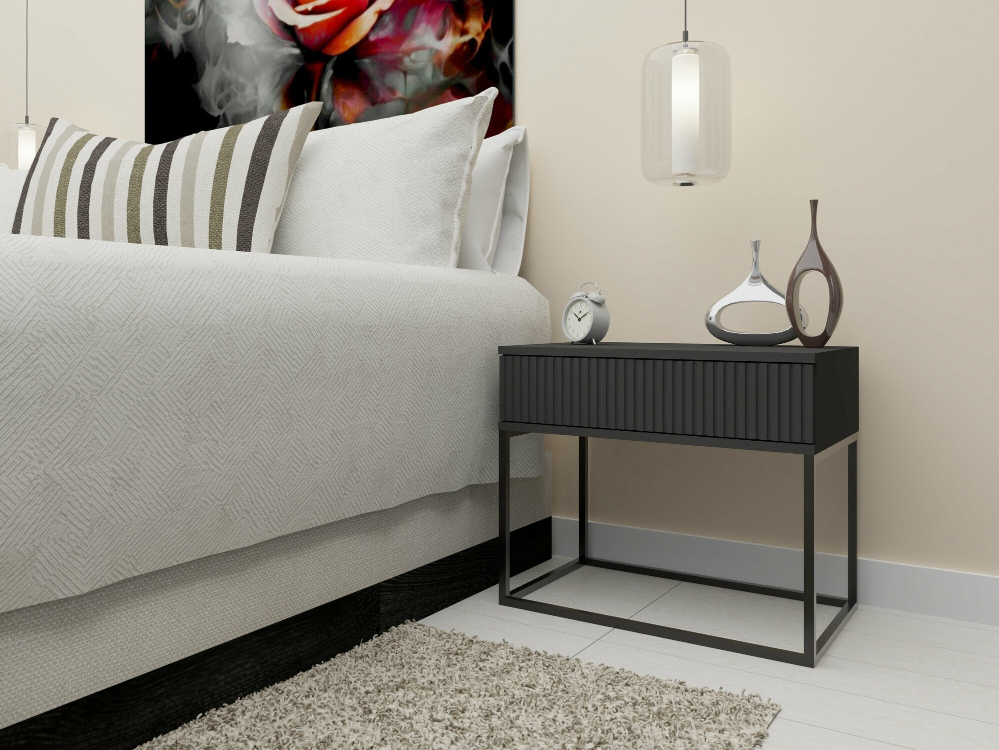 Nachtkastje Bristol 190 (Antraciet)