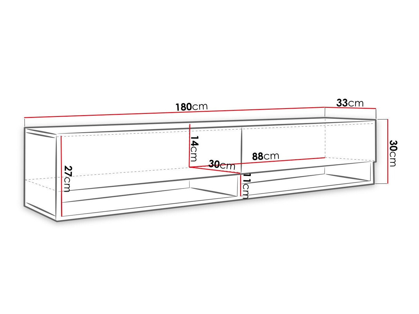 TV-meubel Sarasota 119 (Zwart + Grafiet)