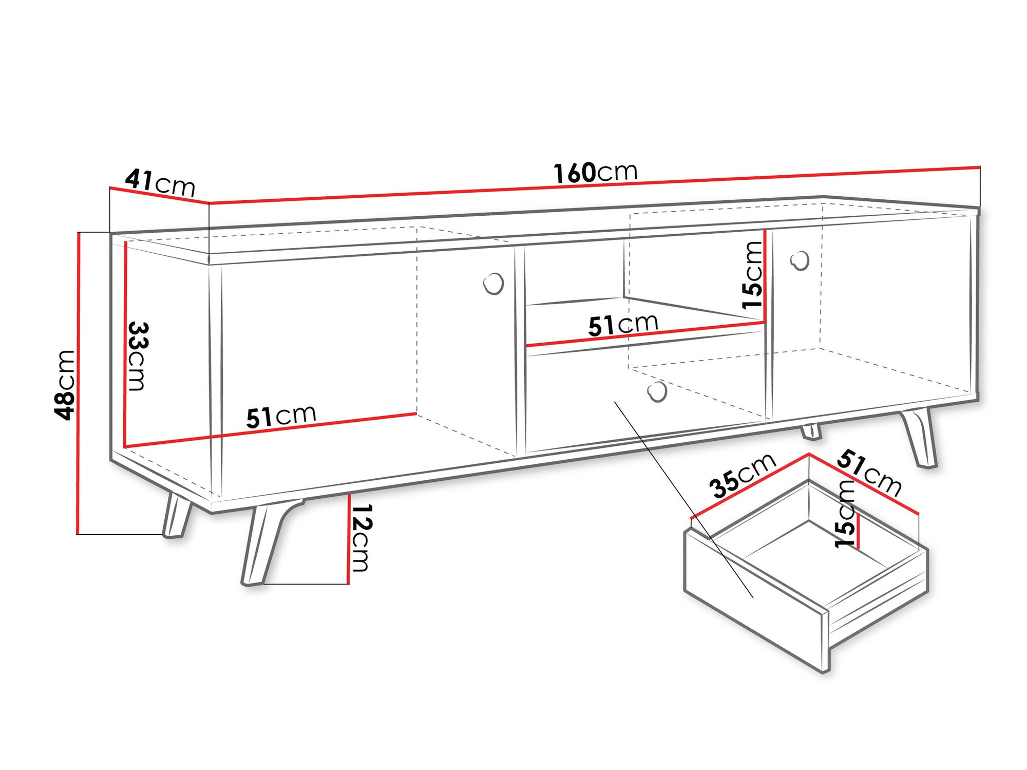 TV-meubel Monfera 104 (Zwart)