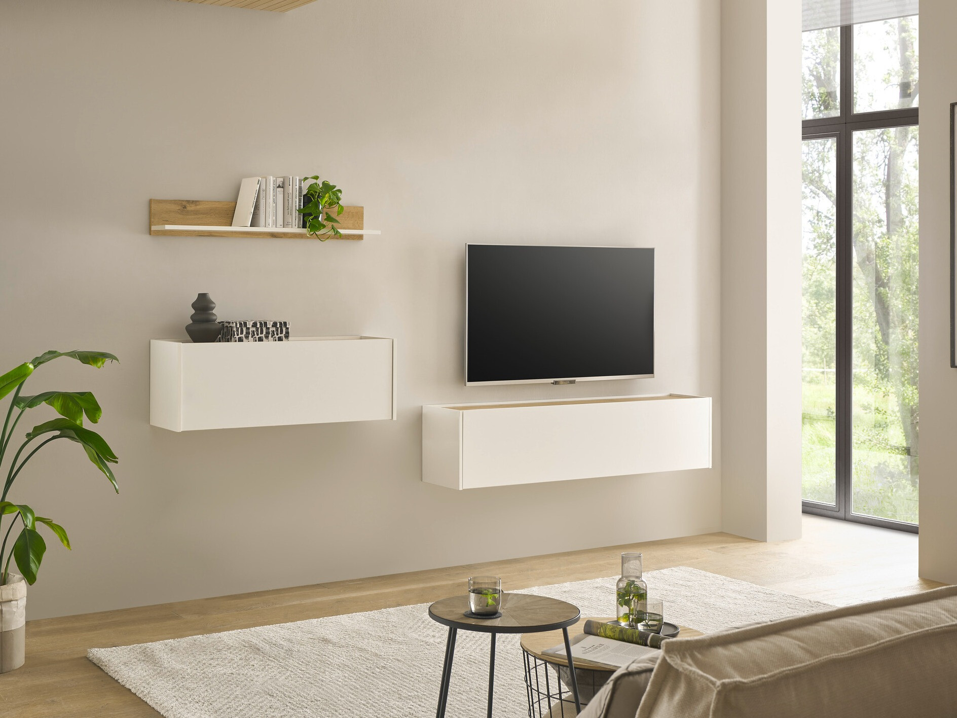 Woonkamerset Elbsori 143 (Wit + Wotan eik)