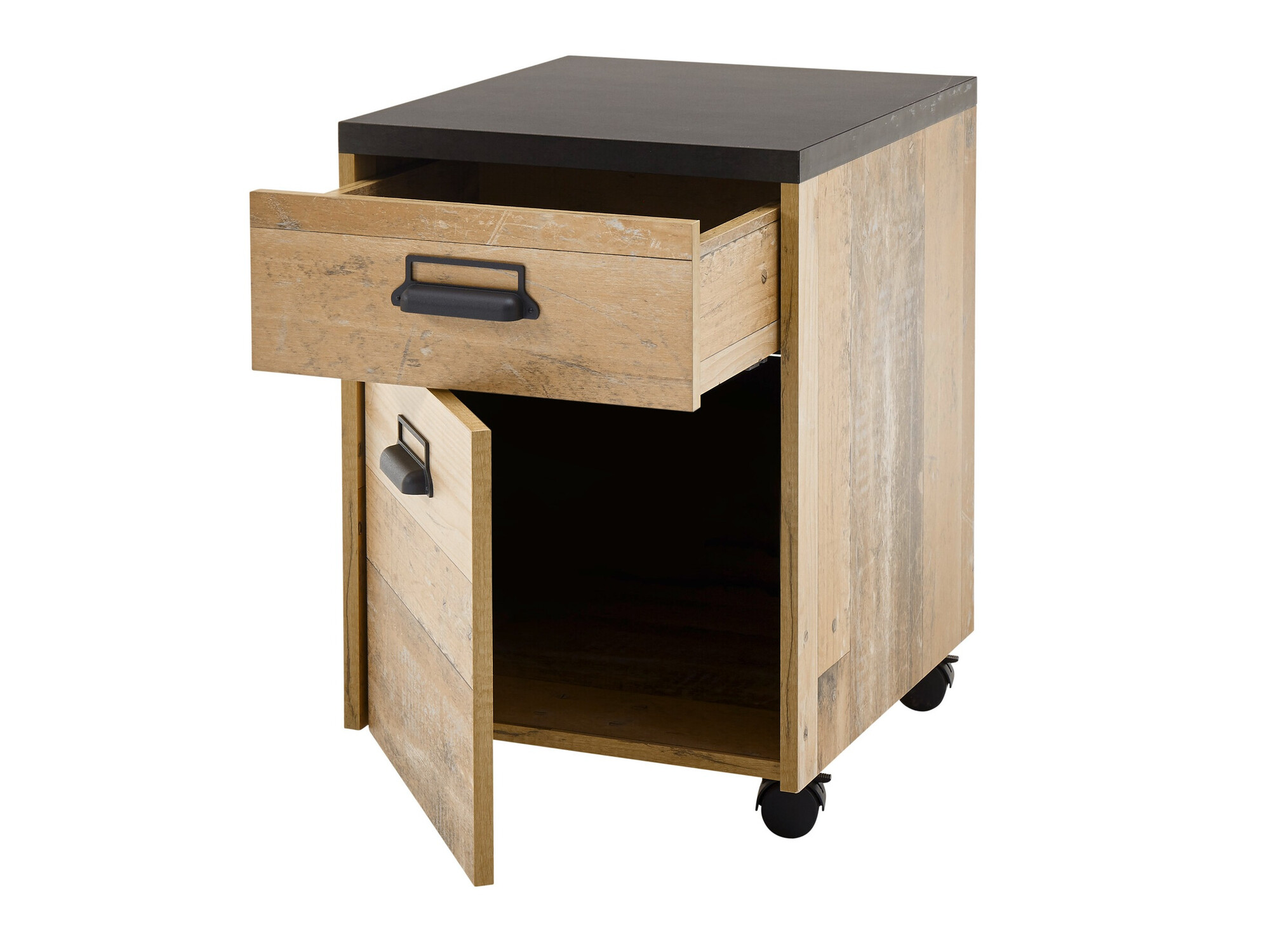 Ladeblok Cirtale 103 (Verouderd hout + Antraciet)