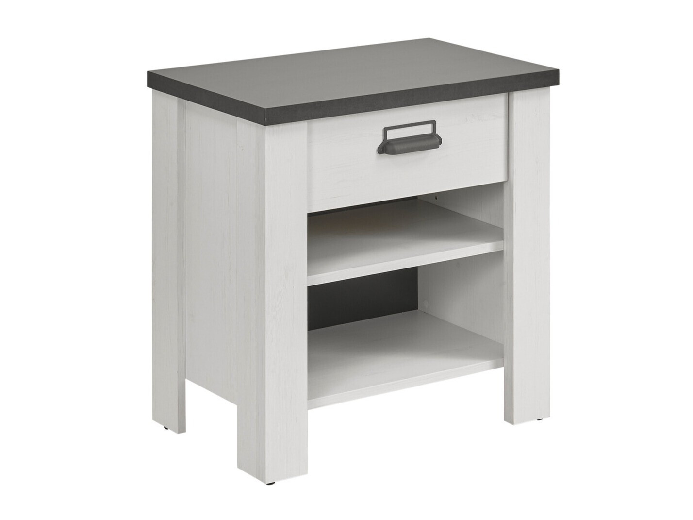Nachtkastje Cirtale 102 (Antraciet + Gebleekt grenen)
