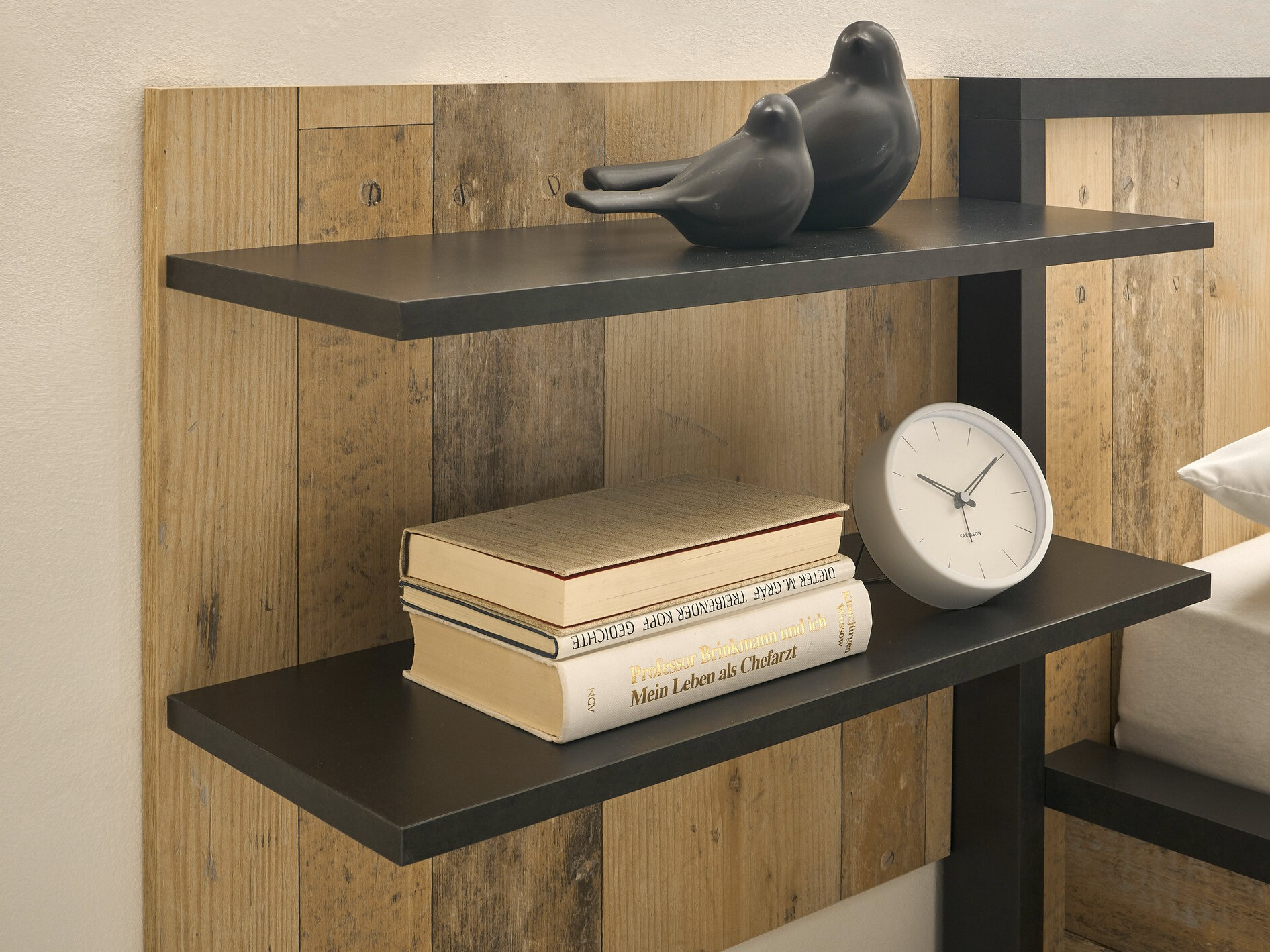 Wandplank Cirtale 105 (Verouderd hout + Antraciet)