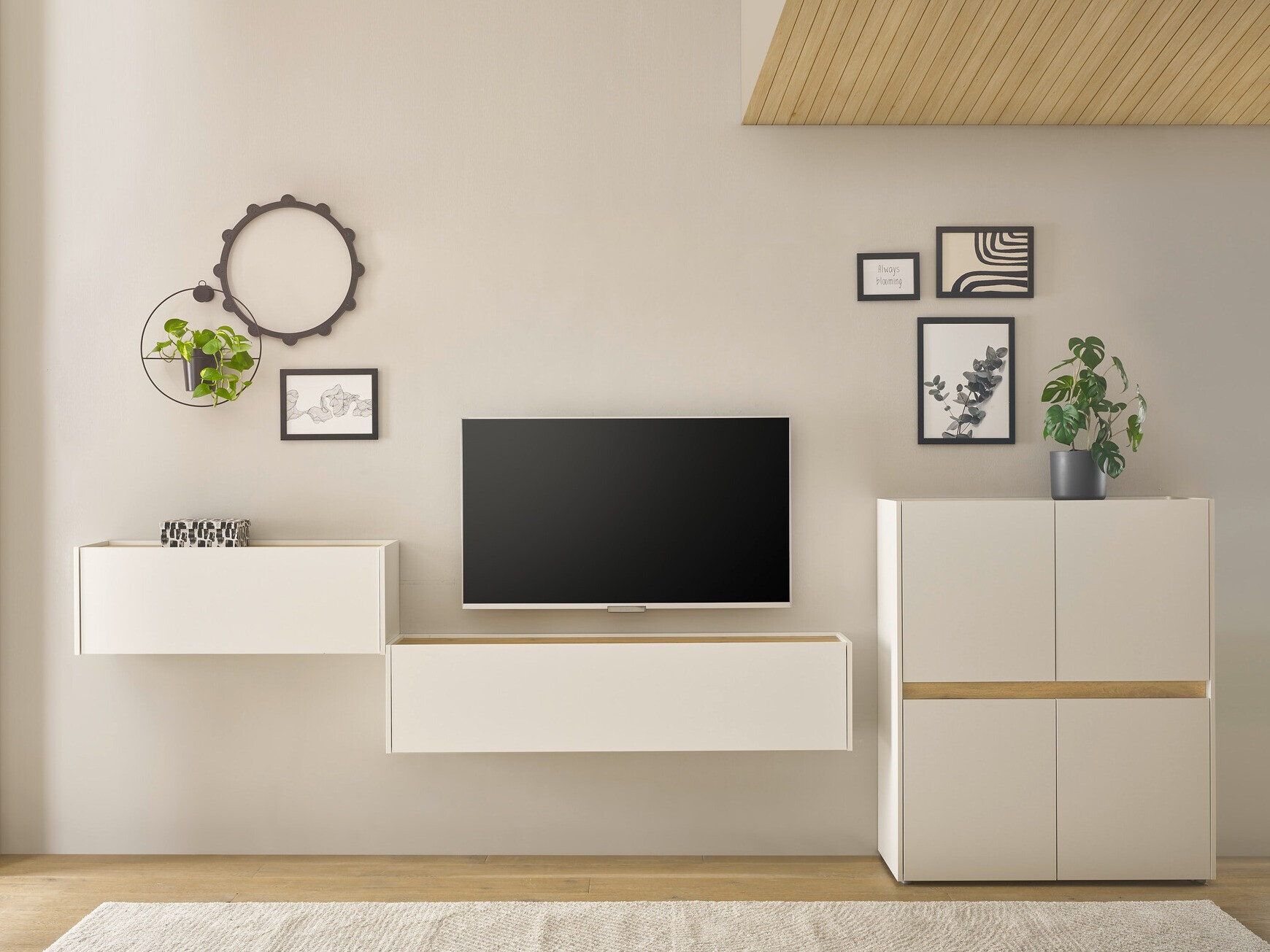 Woonkamerset Elbsori 148 (Wit + Wotan eik)