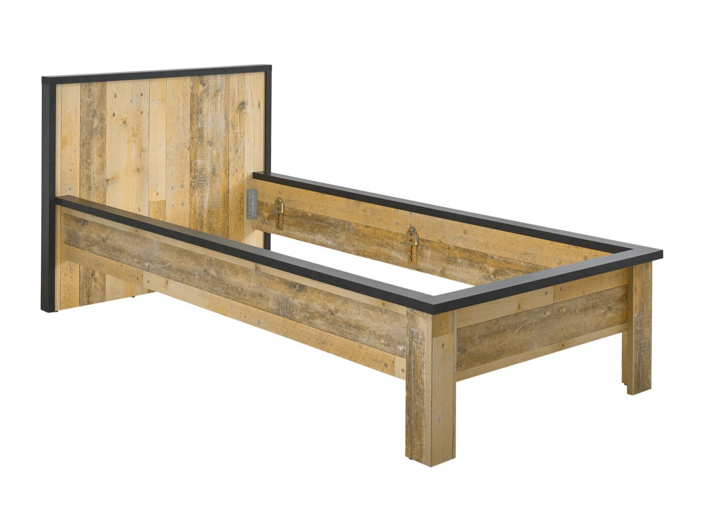 Bed Cirtale 109 (Verouderd hout + Antraciet)