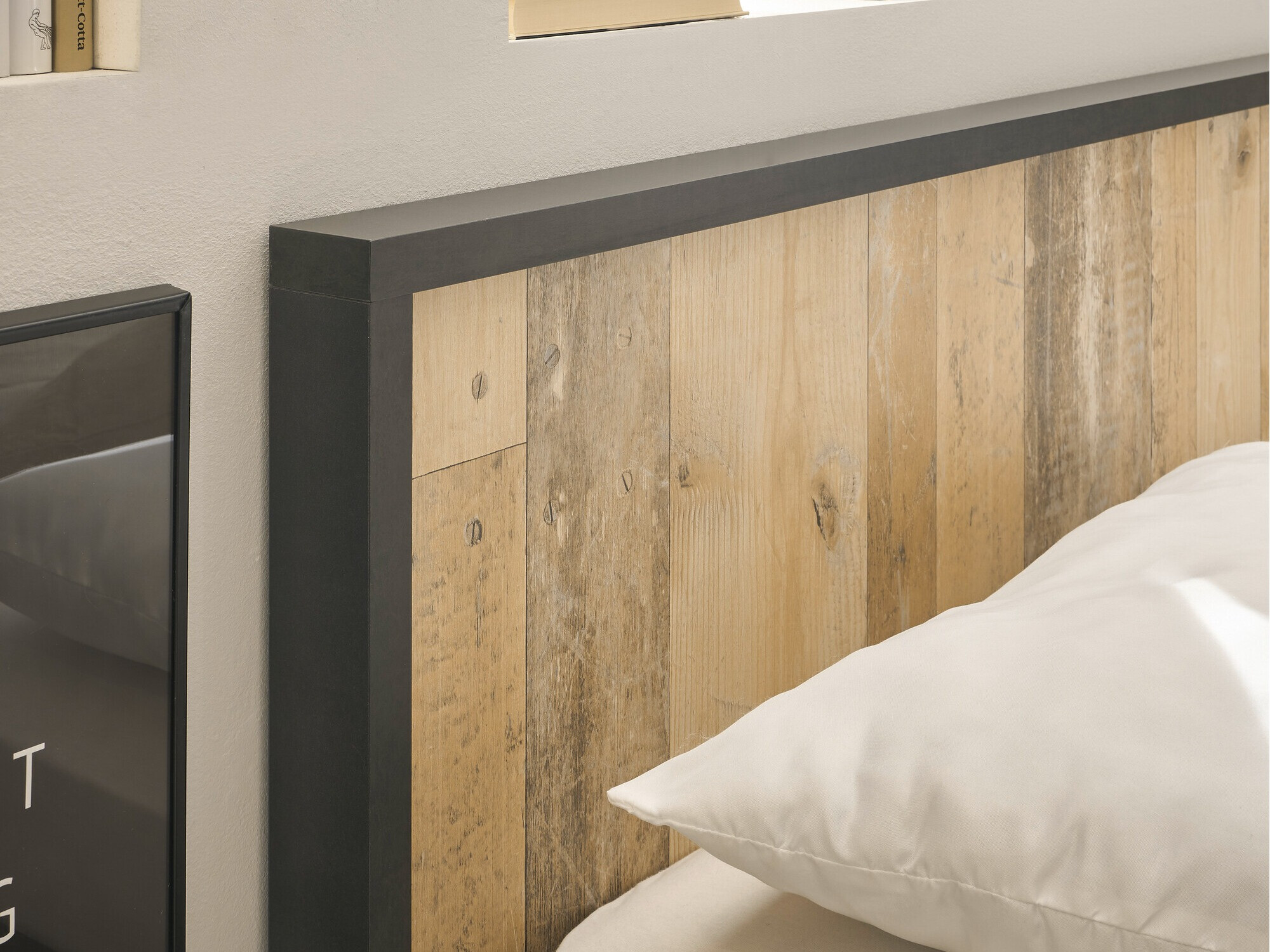 Bed Cirtale 109 (Verouderd hout + Antraciet)