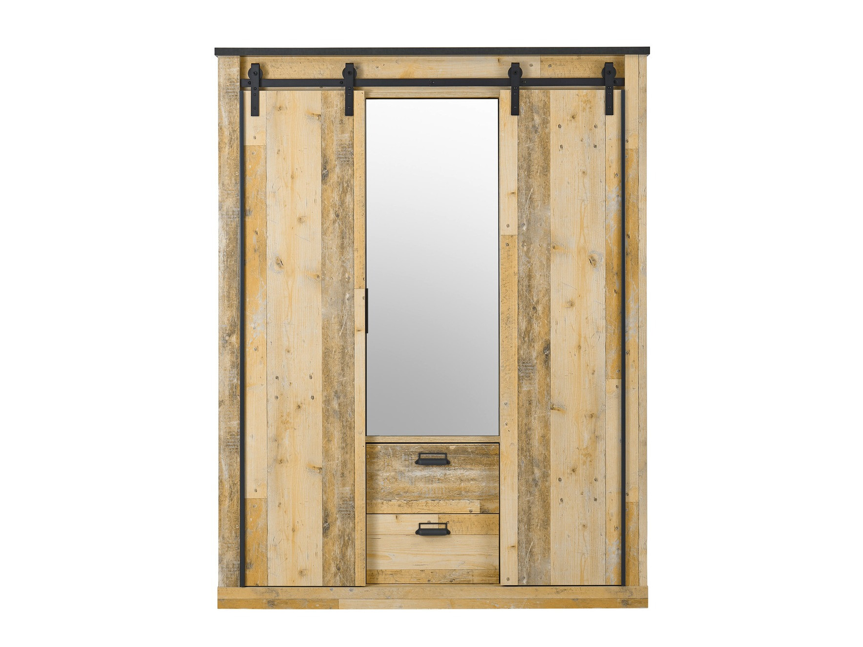 Kledingkast Cirtale 107 (Antraciet + Verouderd hout)