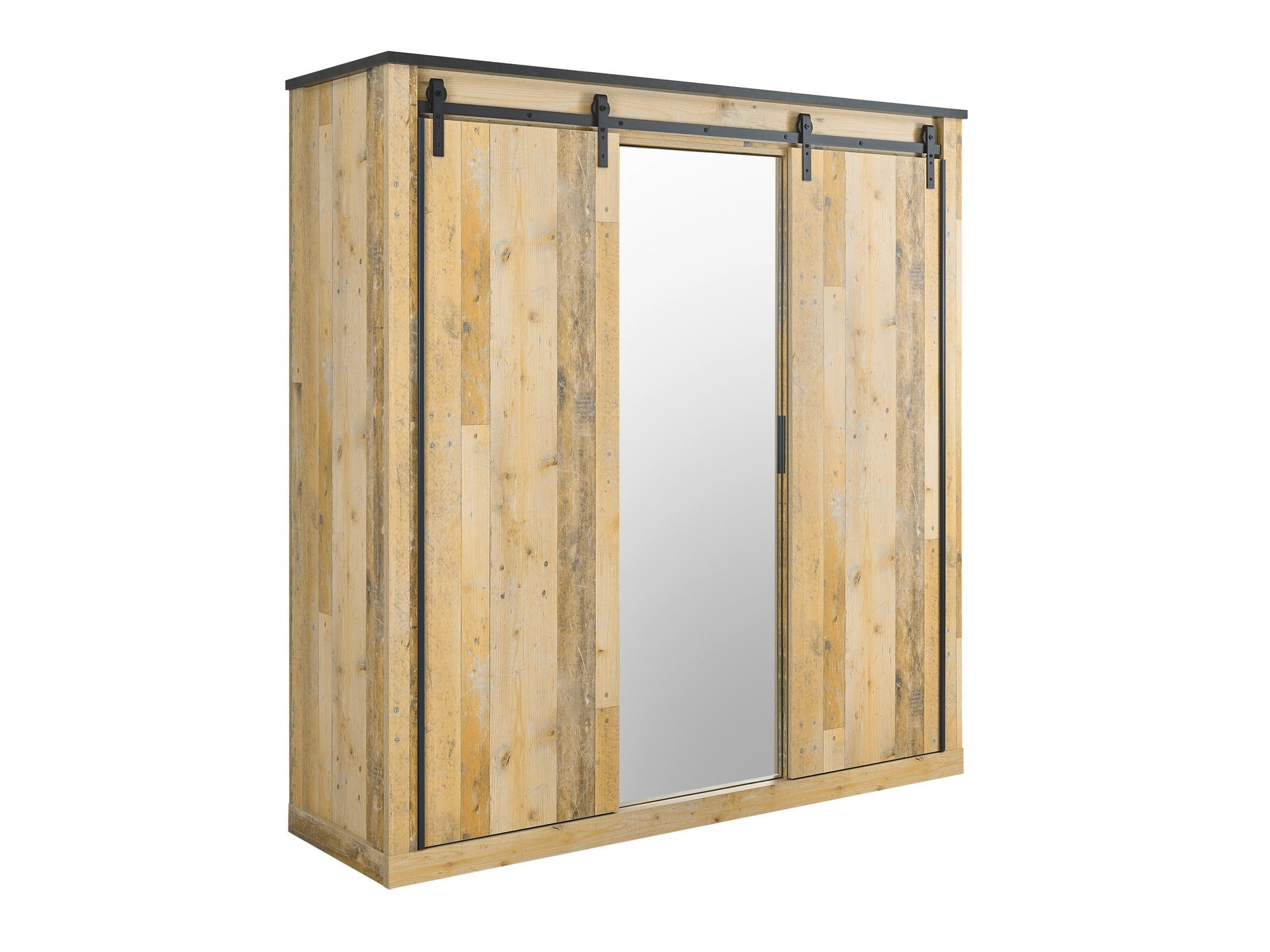 Kledingkast Cirtale 108 (Antraciet + Verouderd hout)