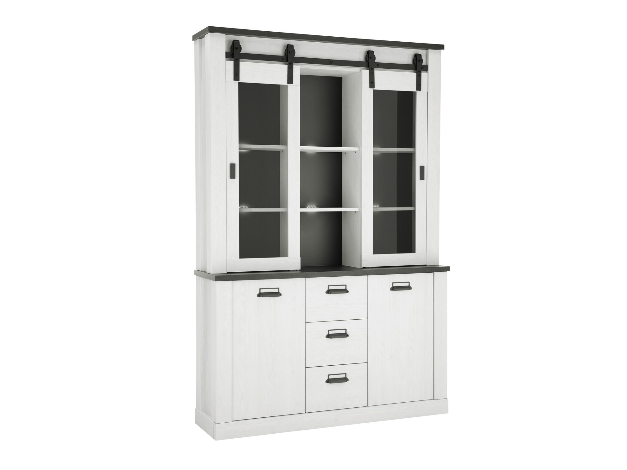 Boekenkast Cirtale 110 (Gebleekt grenen + Antrahite)