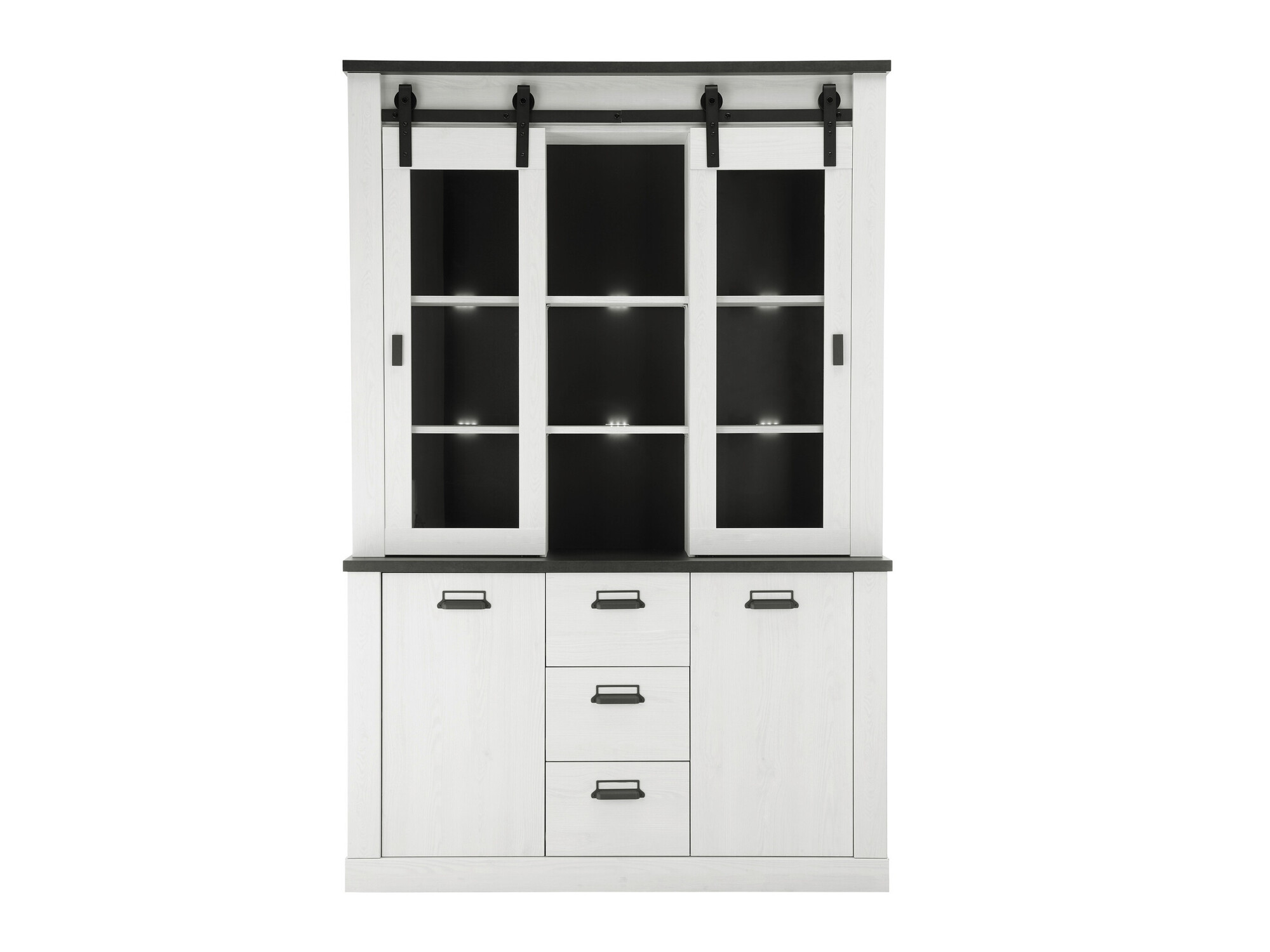 Boekenkast Cirtale 110 (Gebleekt grenen + Antrahite)