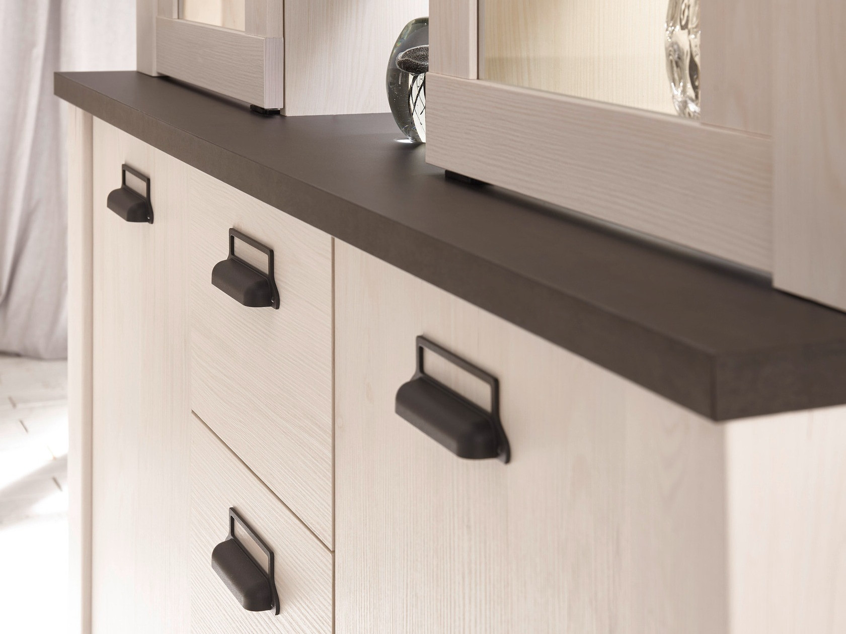 Boekenkast Cirtale 110 (Gebleekt grenen + Antrahite)