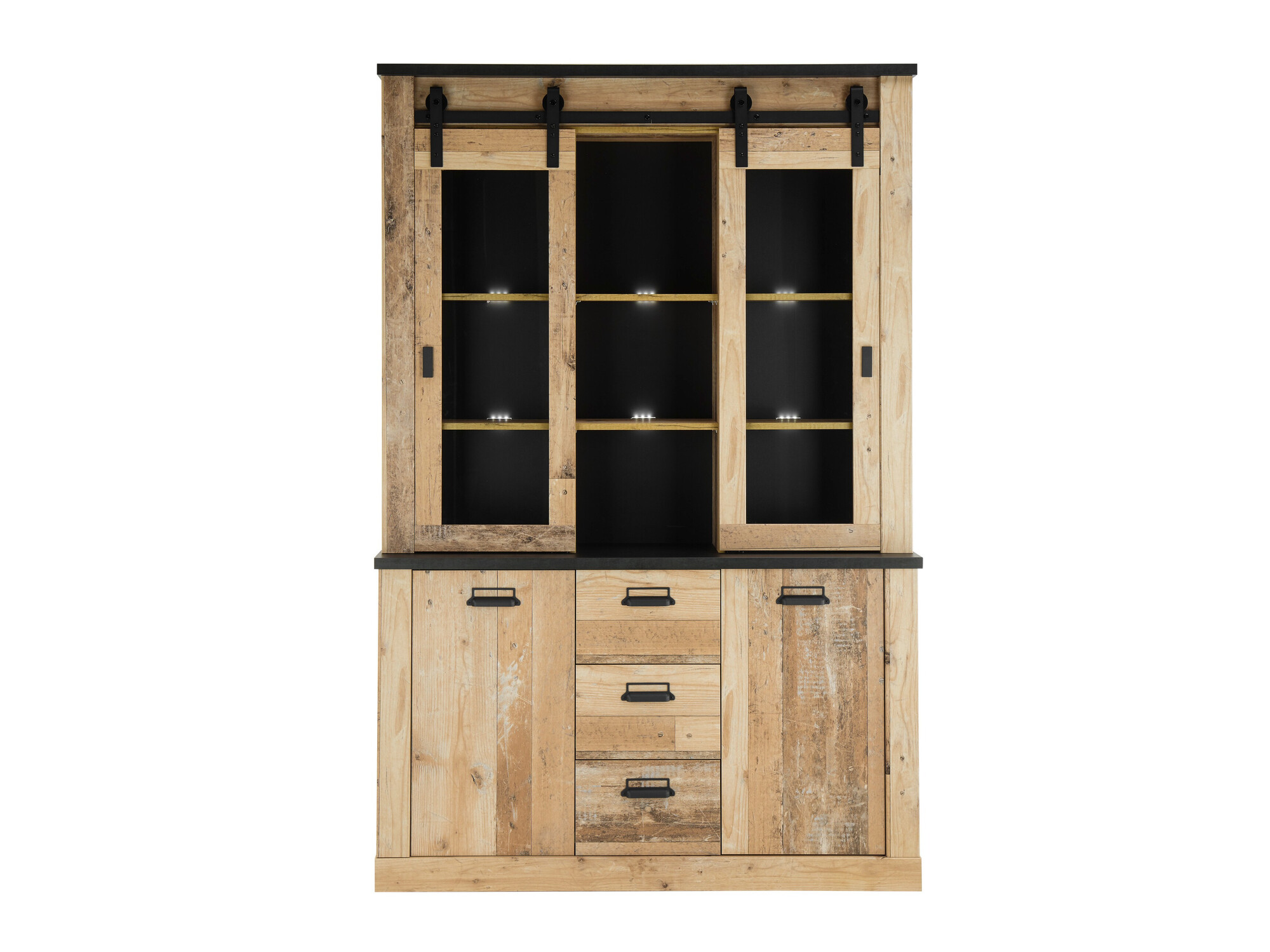 Boekenkast Cirtale 110 (Verouderd hout + Antraciet)