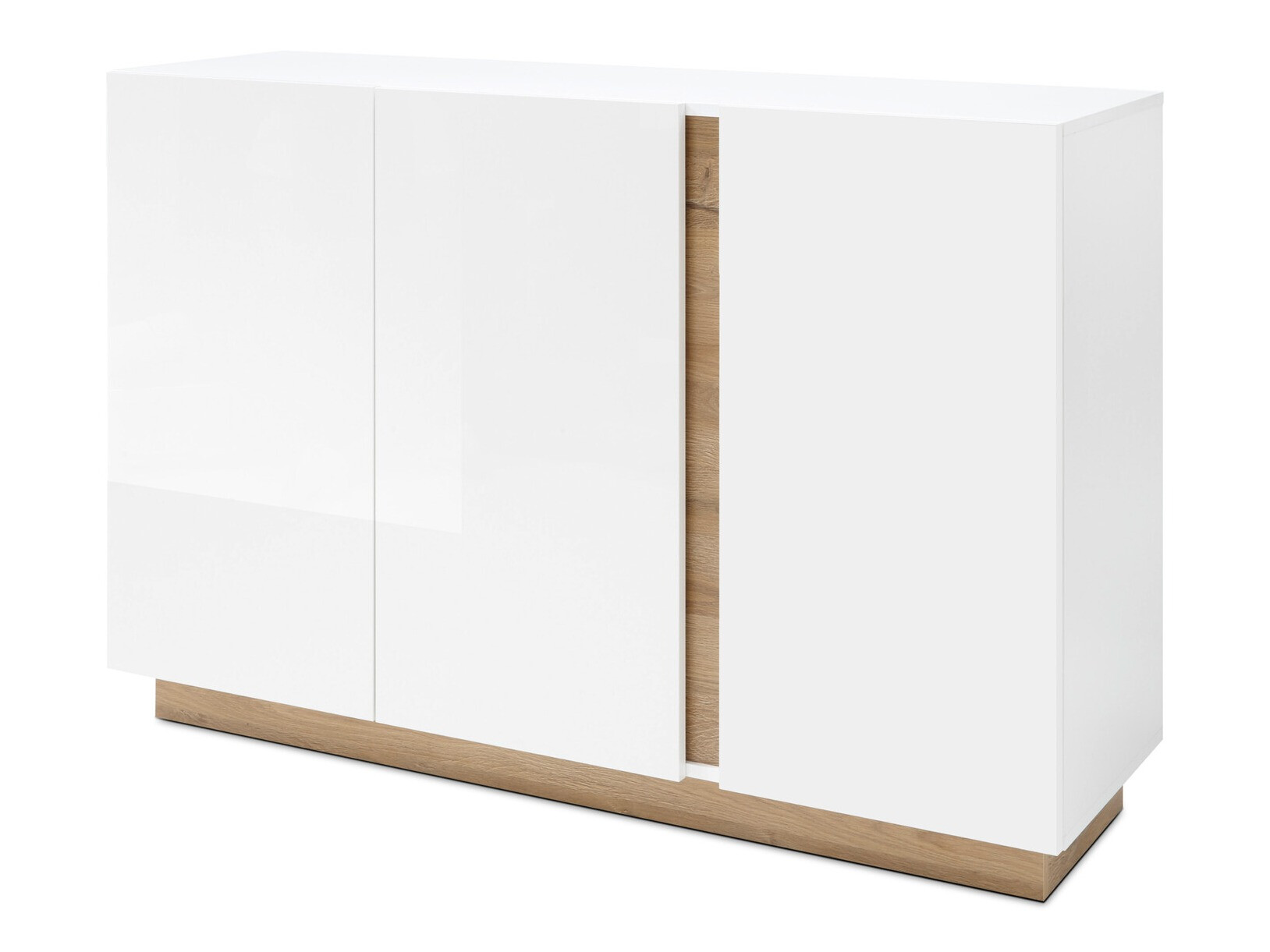 Dressoir Veropho 106 (Glanzend wit + Kleinzoon eik)