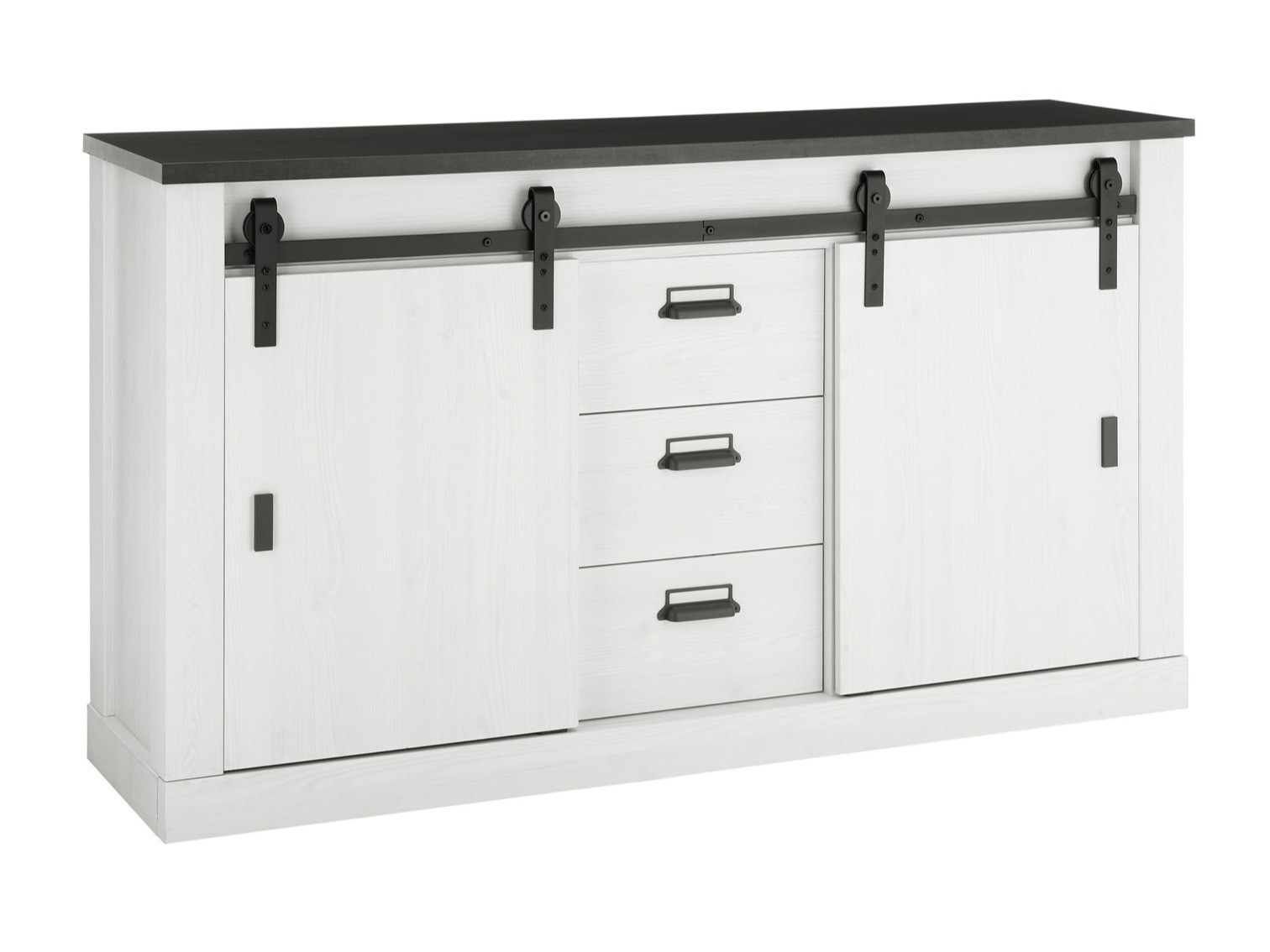 Ladekast Cirtale 116 (Antraciet + Gebleekt grenen)