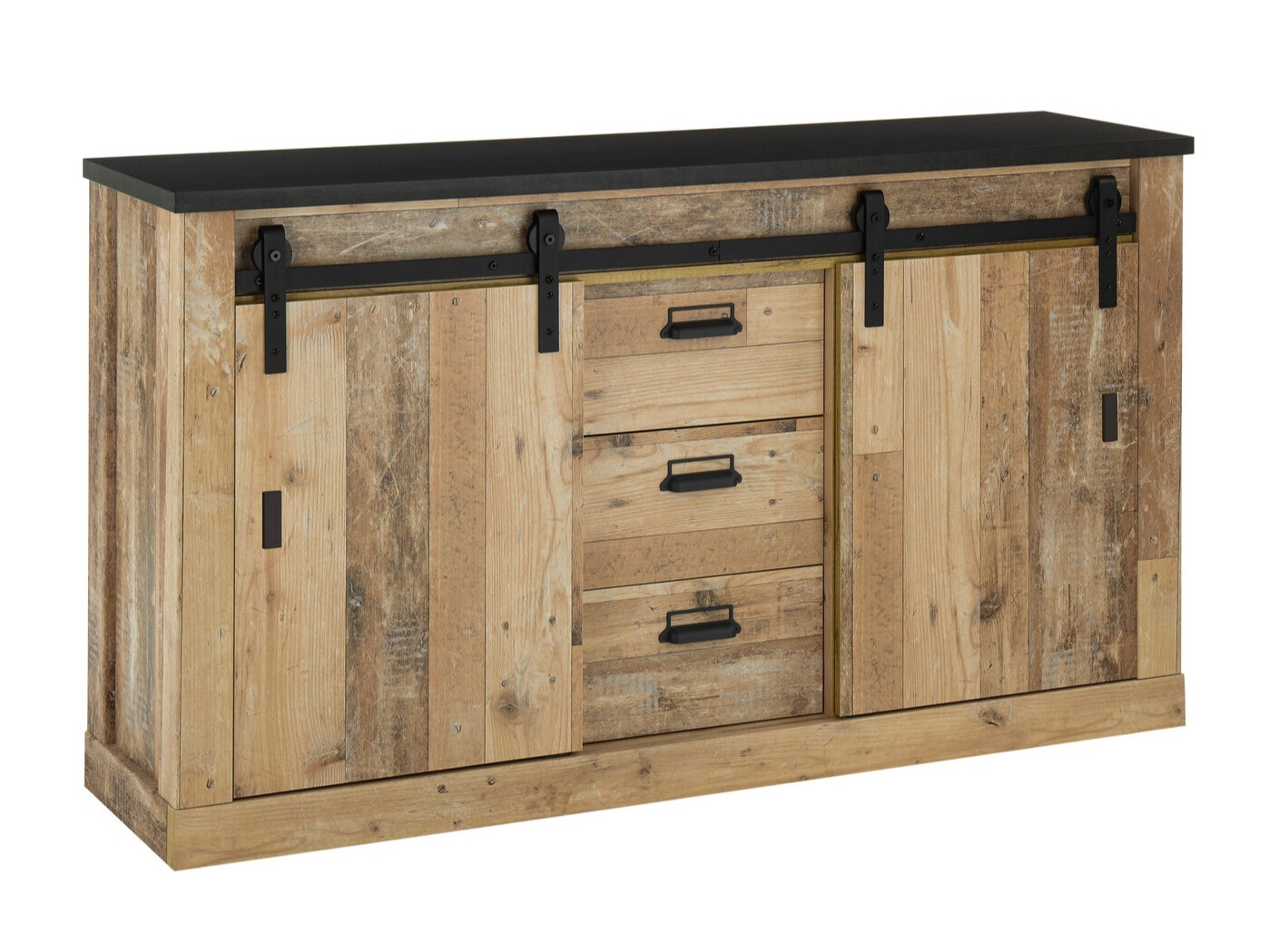 Ladekast Cirtale 116 (Antraciet + Verouderd hout)