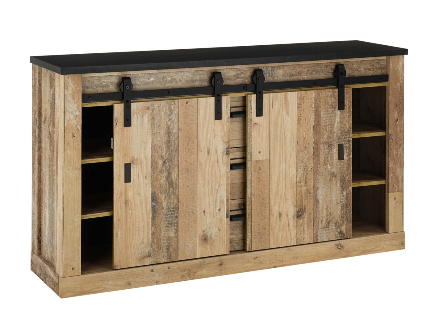 Ladekast Cirtale 116 (Antraciet + Verouderd hout)