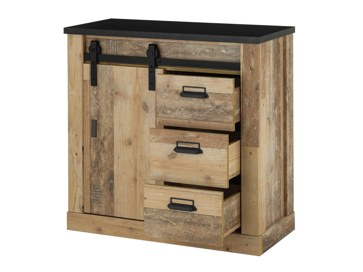 Ladekast Cirtale 117 (Antraciet + Verouderd hout)