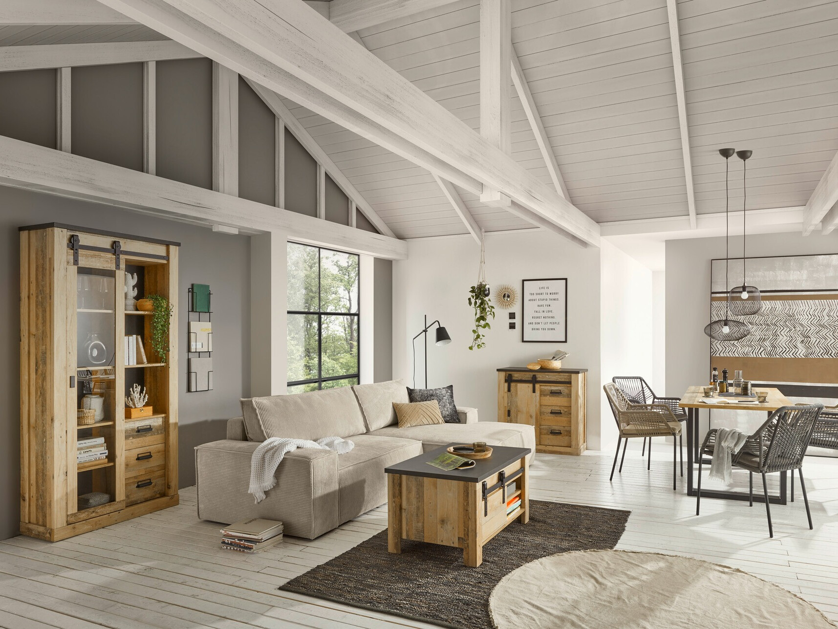 Salontafel Cirtale 111 (Antraciet + Verouderd hout)