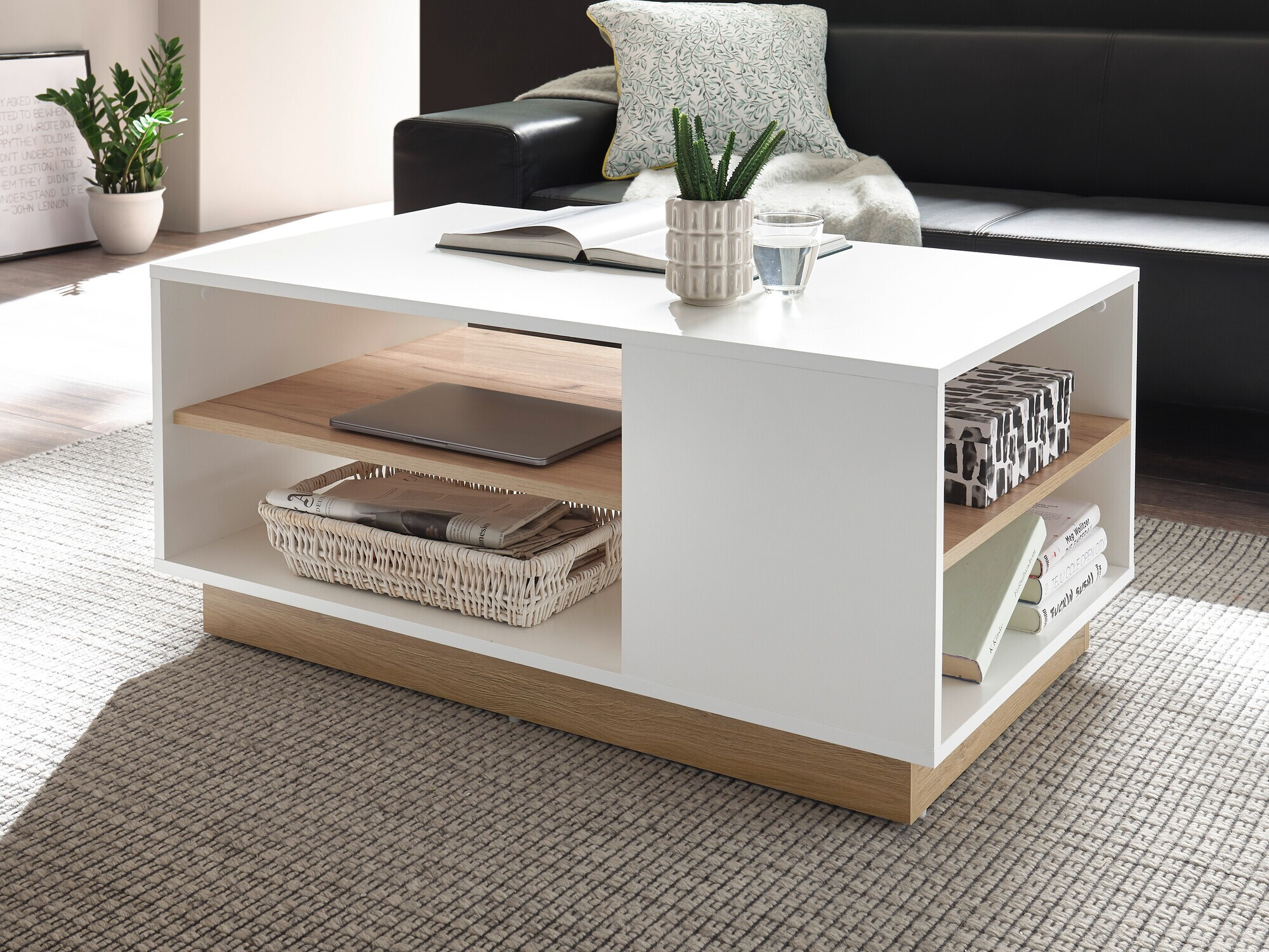 Salontafel Veropho 108 (Wit + Kleinzoon eik)