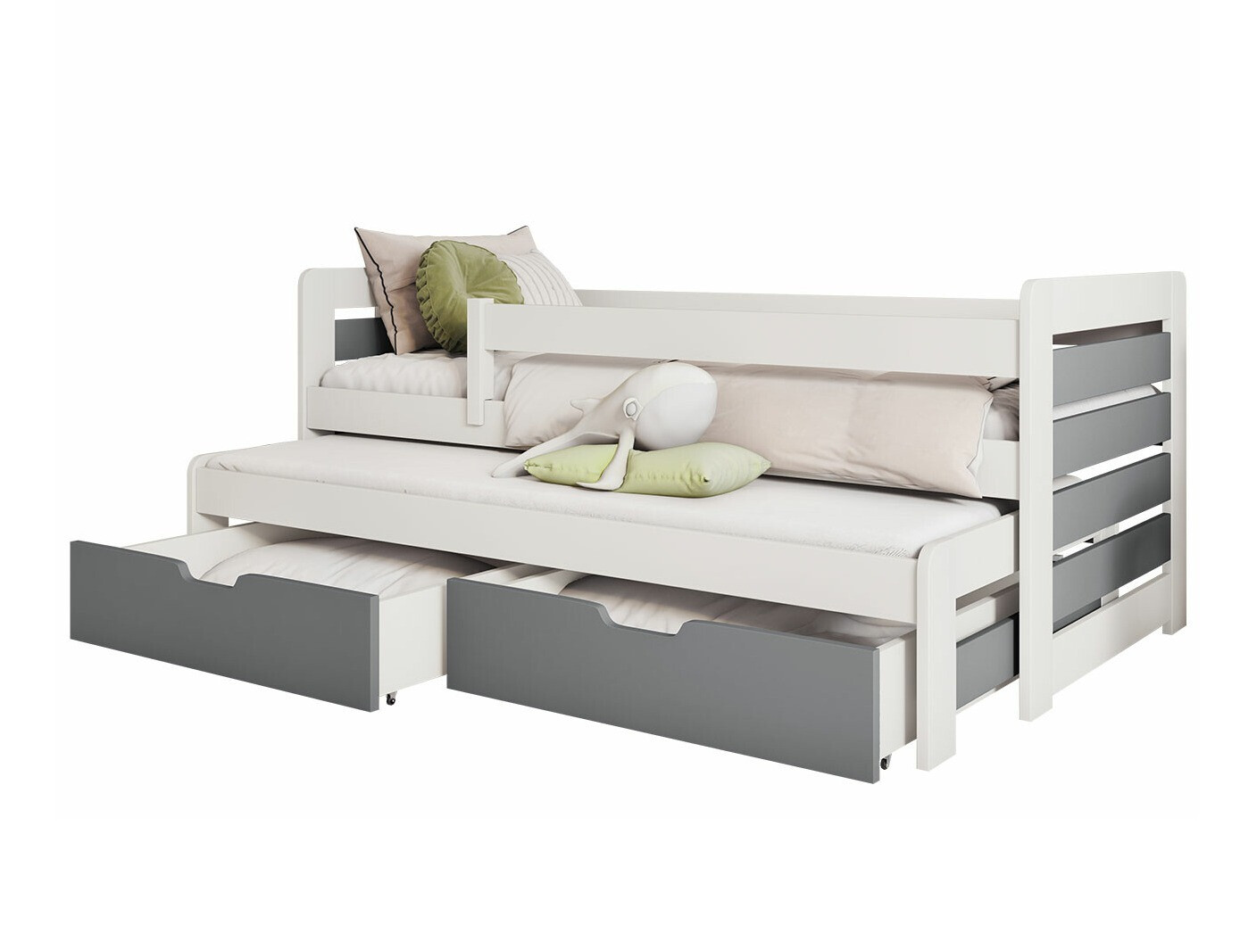 Bed Henderson 127 (Wit + Grijs)