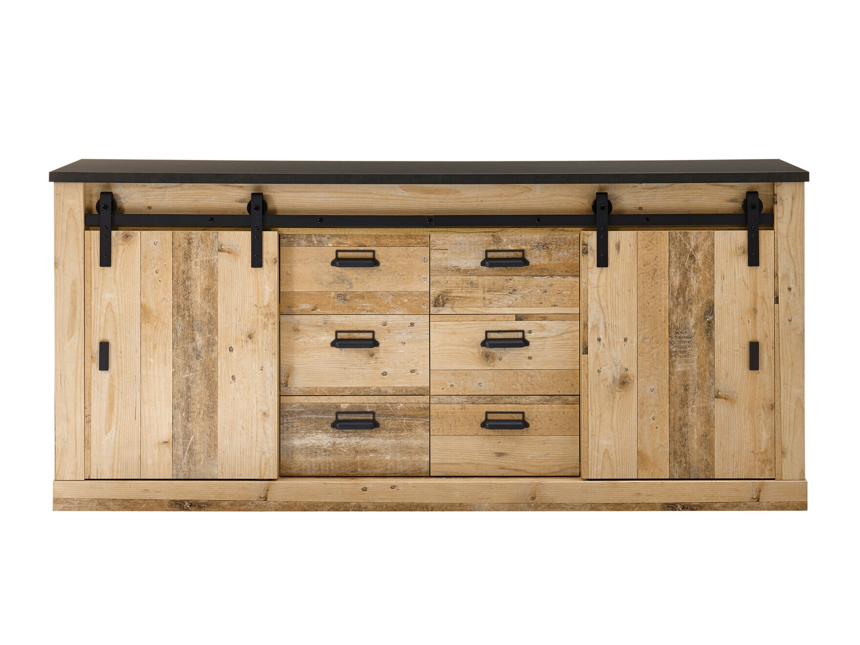 Ladekast Cirtale 118 (Antraciet + Verouderd hout)