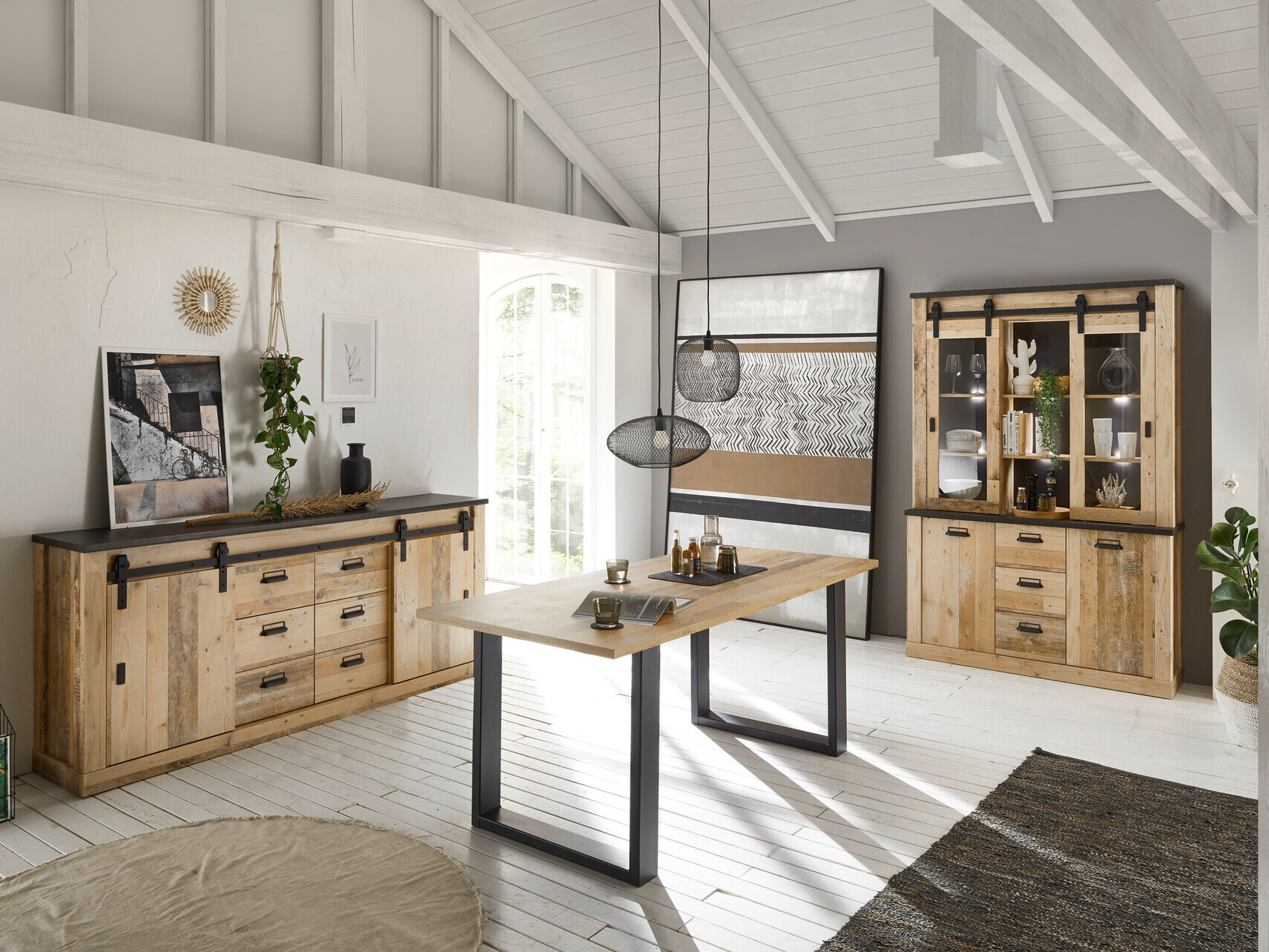 Ladekast Cirtale 118 (Antraciet + Verouderd hout)