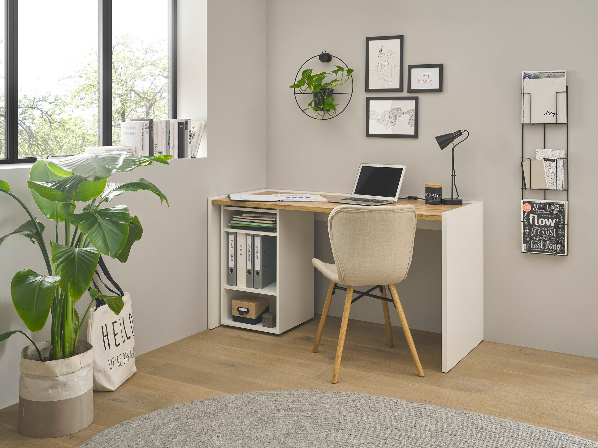 Thuiskantoorset Elbsori 153 (Wit + Wotan eik)