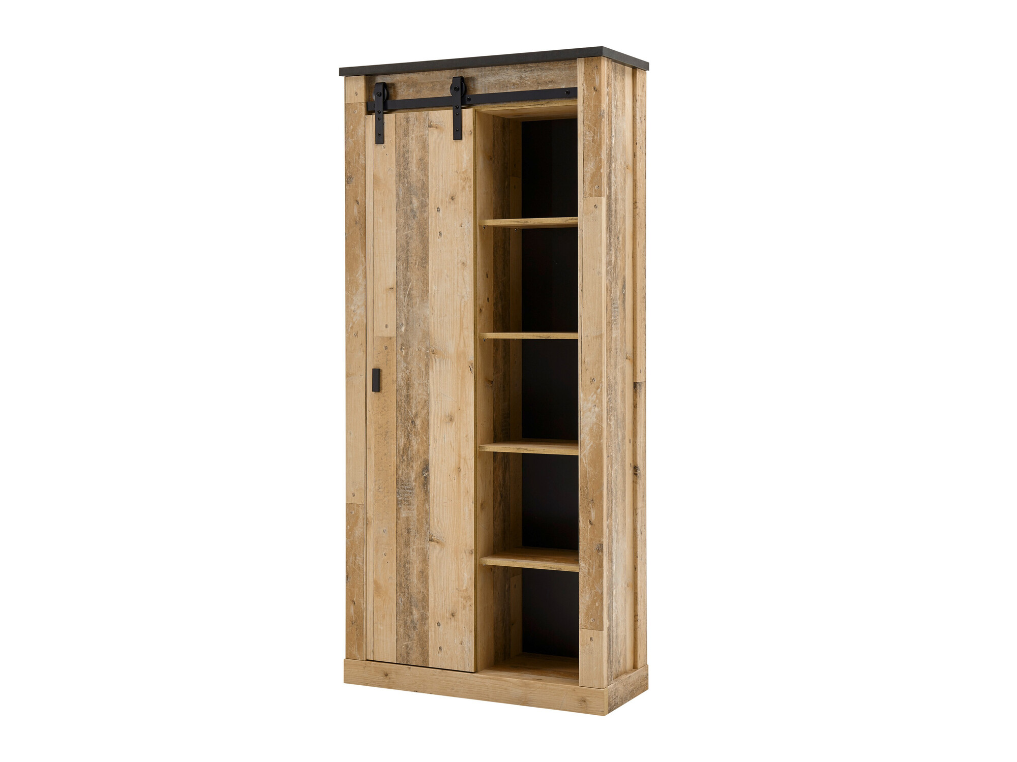 Boekenkast Cirtale 122 (Verouderd hout + Antraciet)