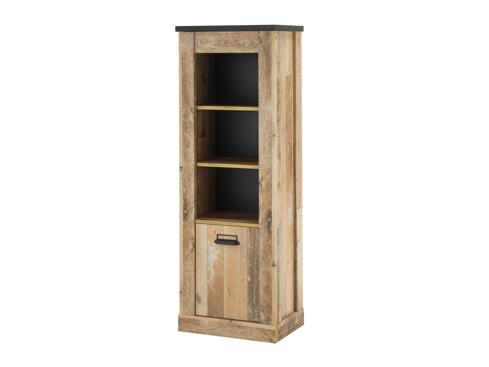 Boekenkast Cirtale 123 (Verouderd hout + Antraciet)