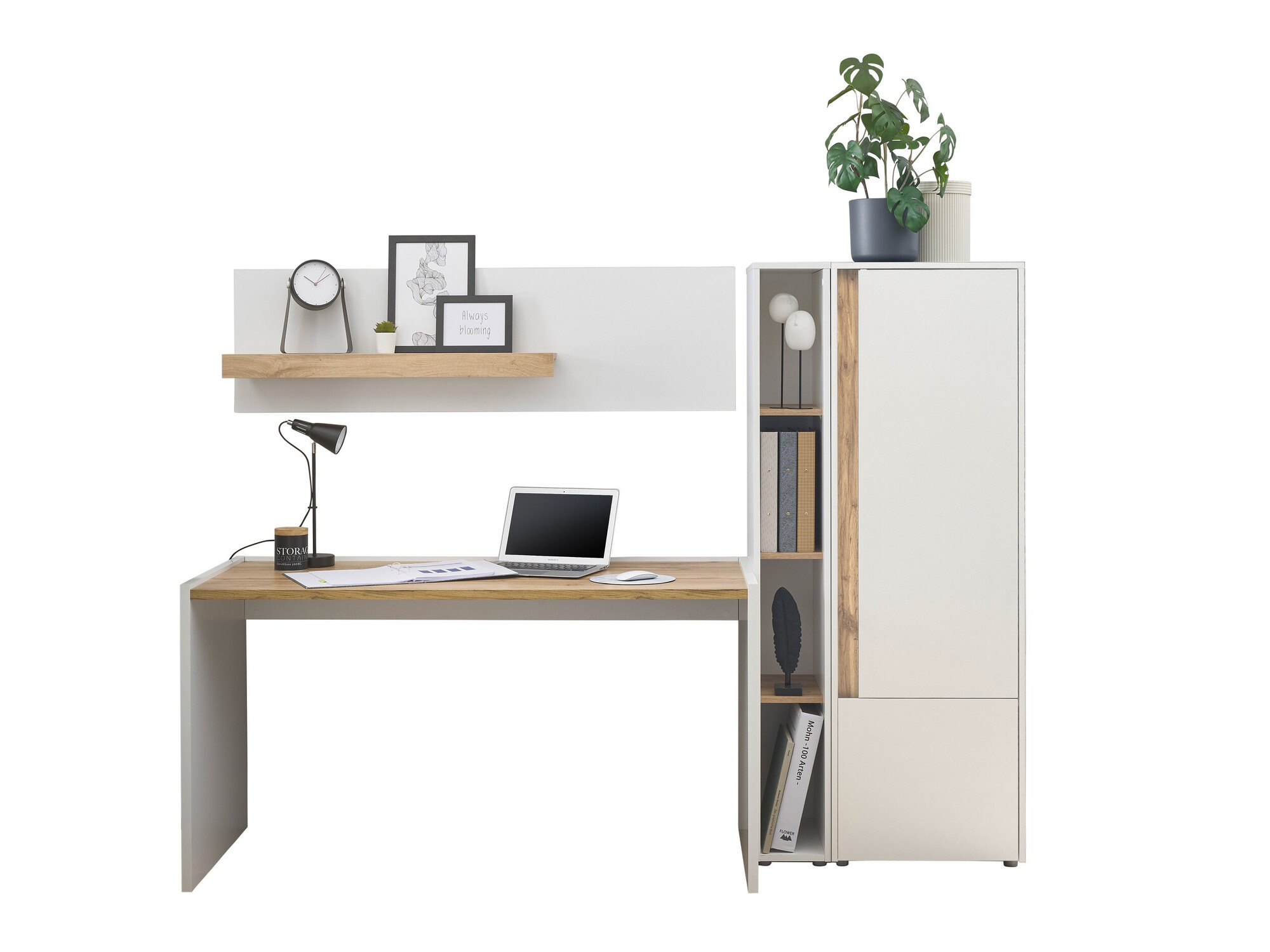 Thuiskantoorset Elbsori 154 (Wit + Wotan eik)