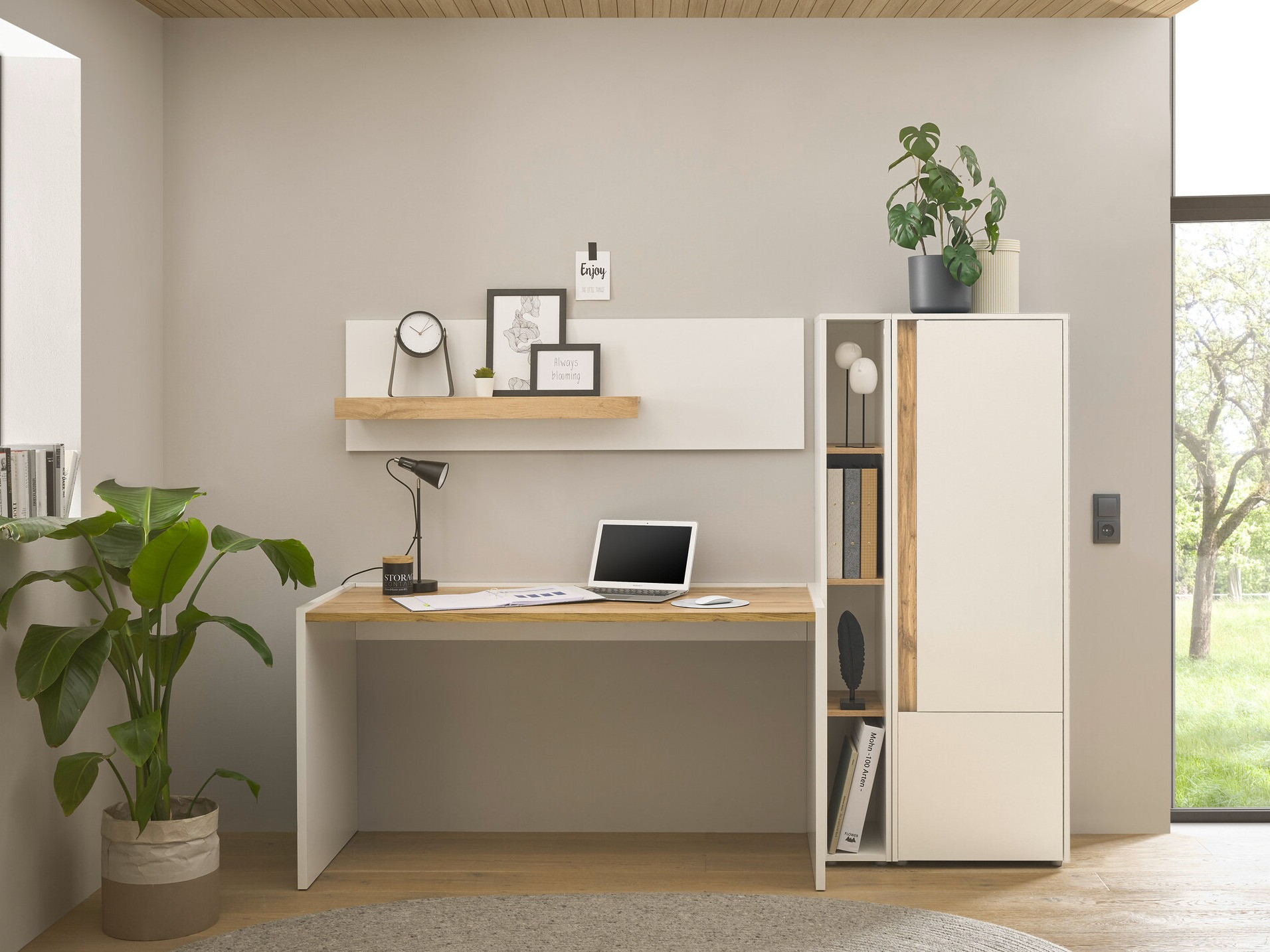 Thuiskantoorset Elbsori 154 (Wit + Wotan eik)