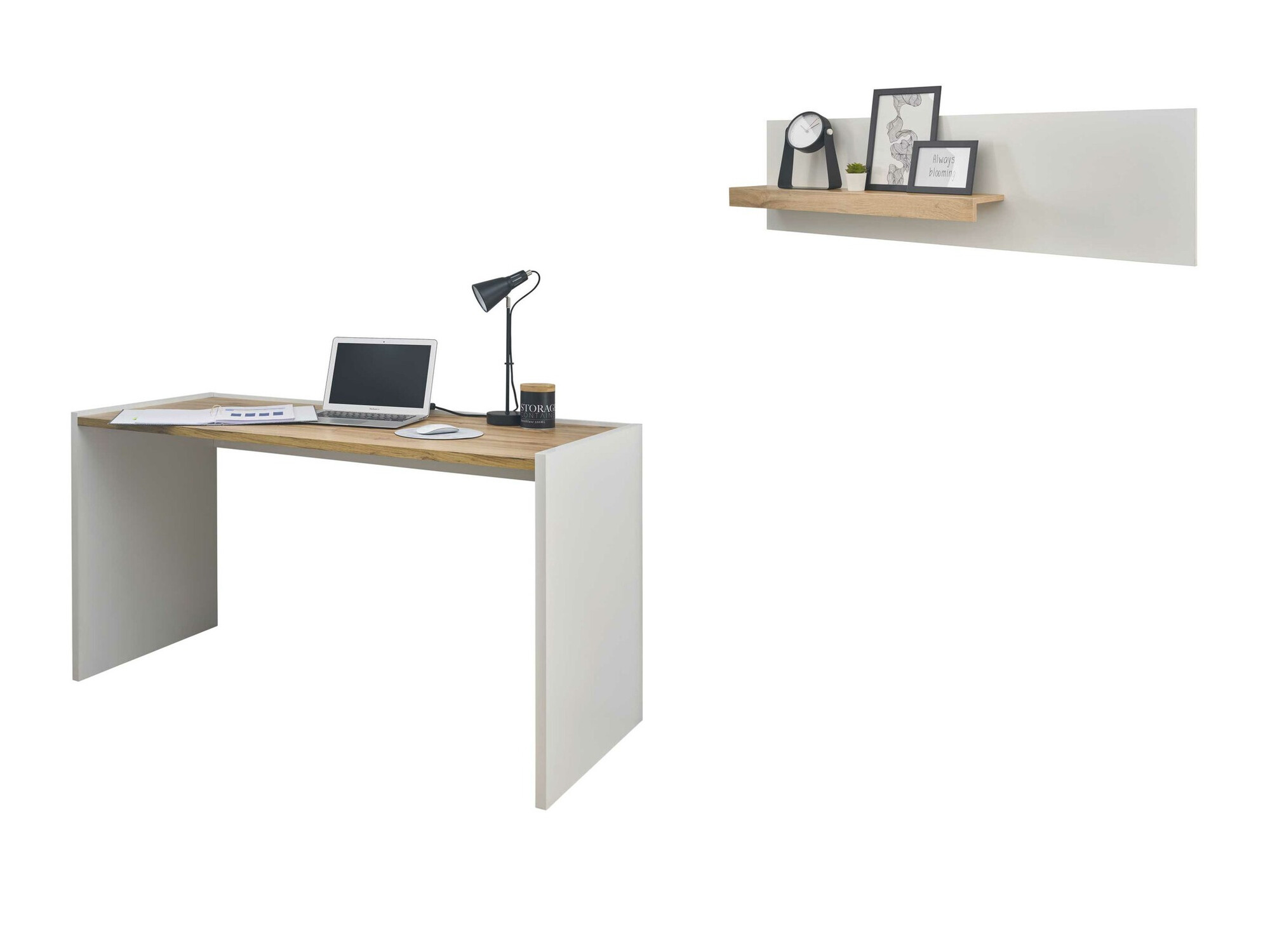 Thuiskantoorset Elbsori 157 (Wit + Wotan eik)