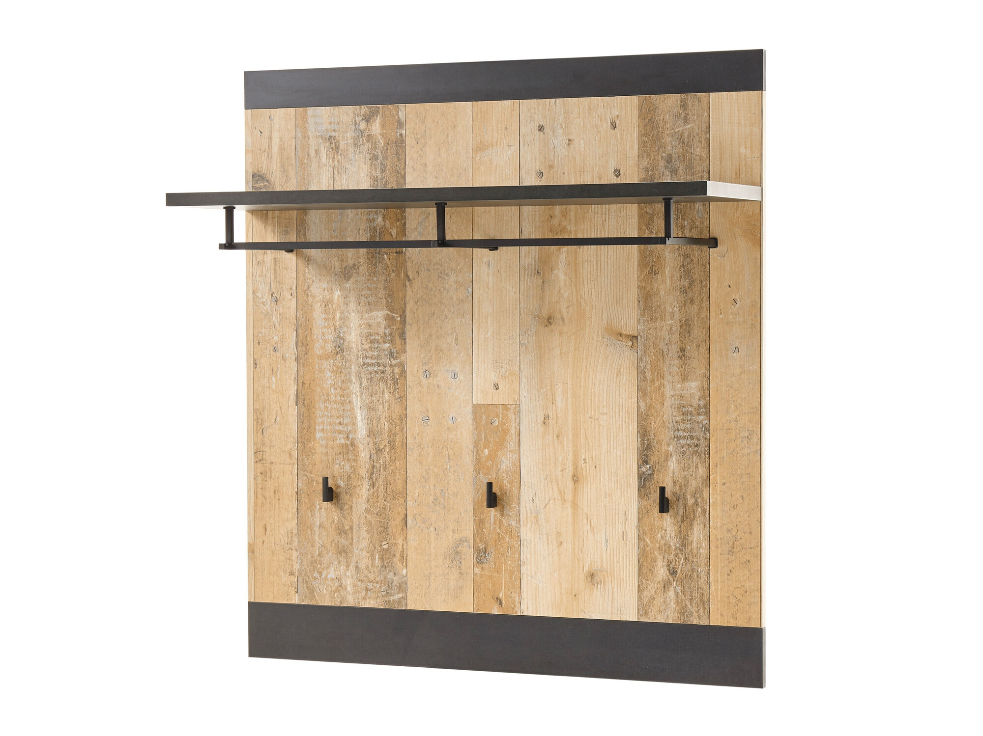 Kapstok Cirtale 126 (Antraciet + Verouderd hout)