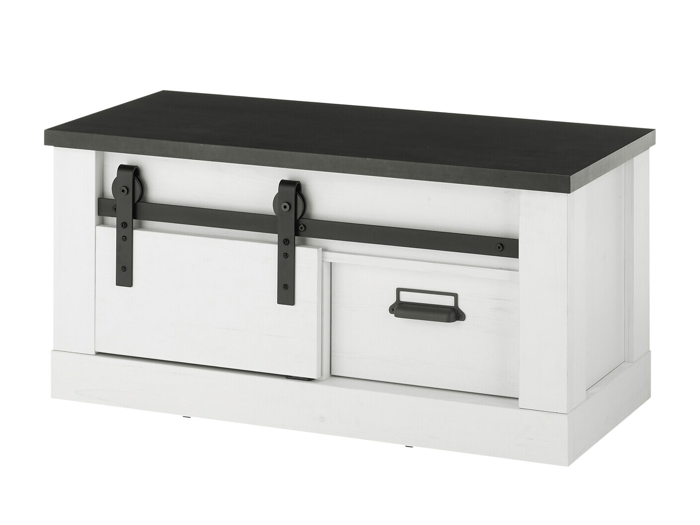 Schoenenkast Cirtale 124 (Antraciet + Gebleekt grenen)