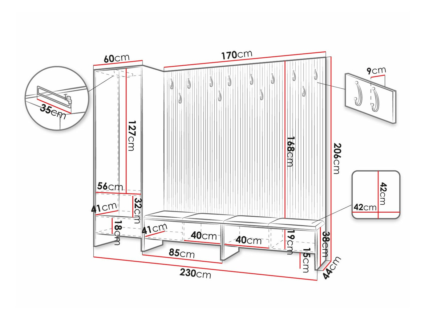 Gangmeubelset Hartford 484 (Artisan eiken + Manila 18)